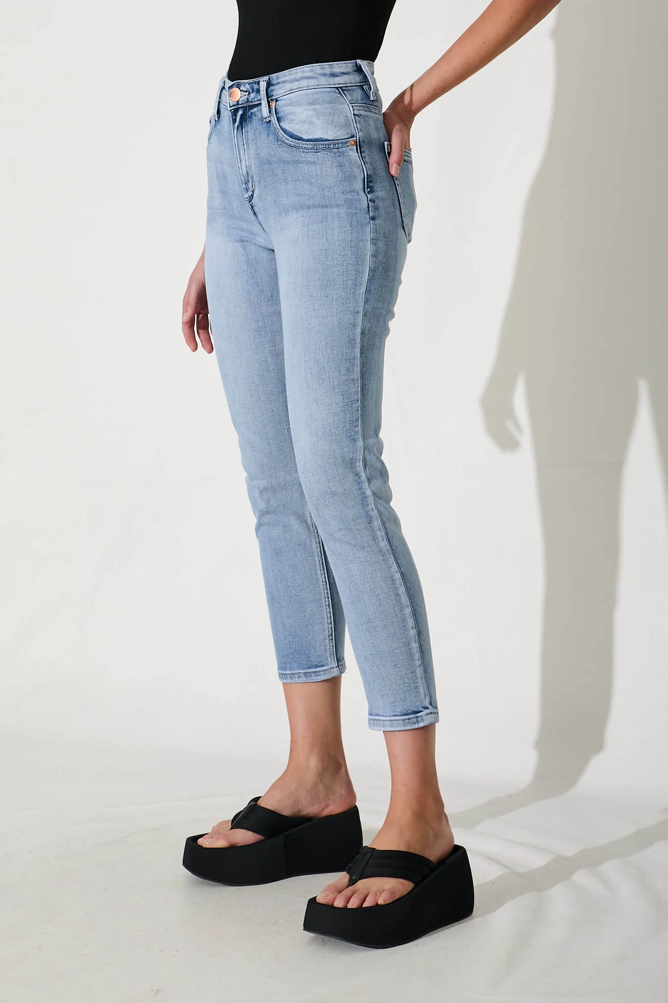 Ace Mid Rise Straight Leg Jean In Mid Blue Denim - Image 6