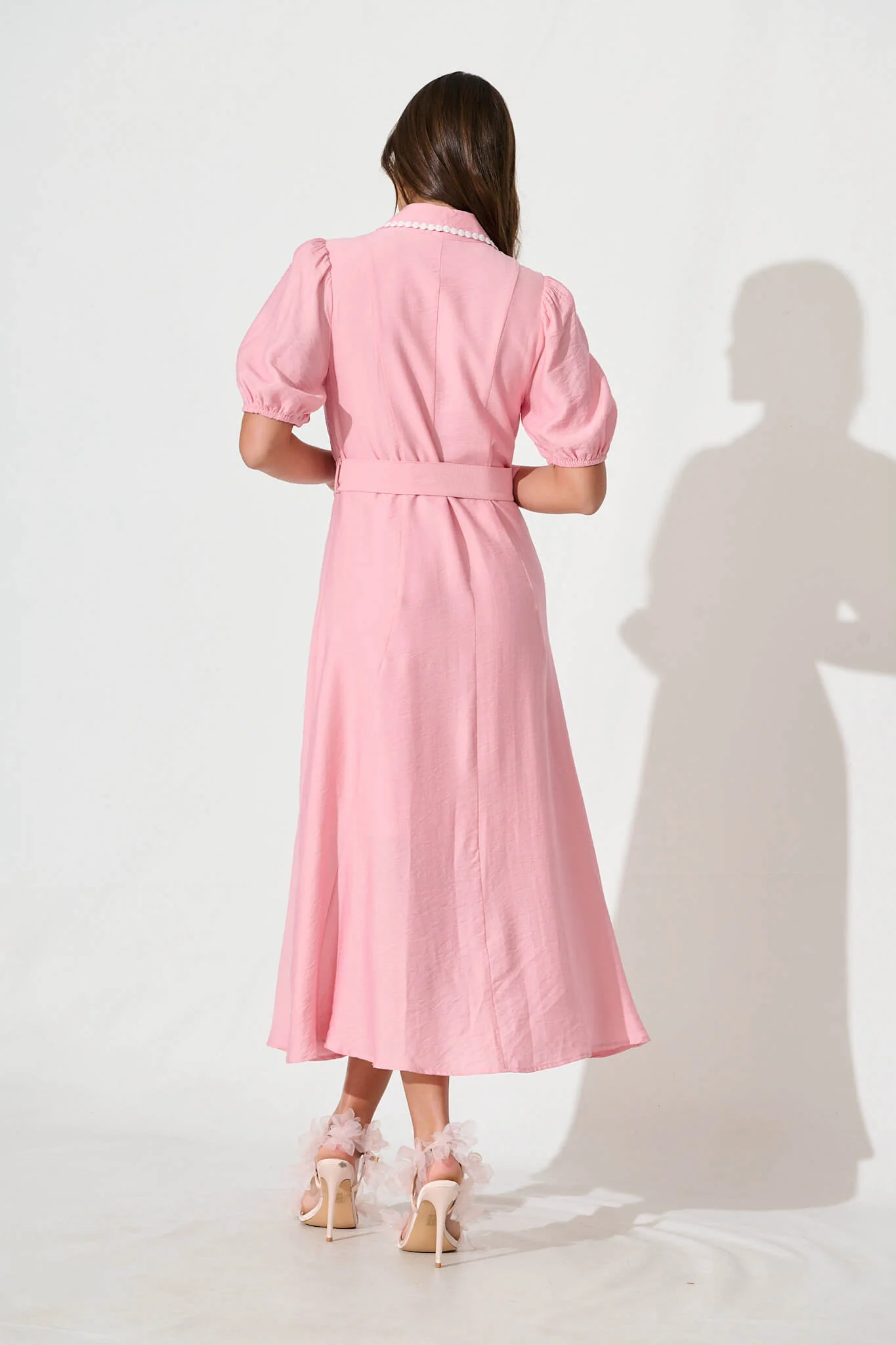 Adore Maxi Shirt Dress In Pink - Image 4