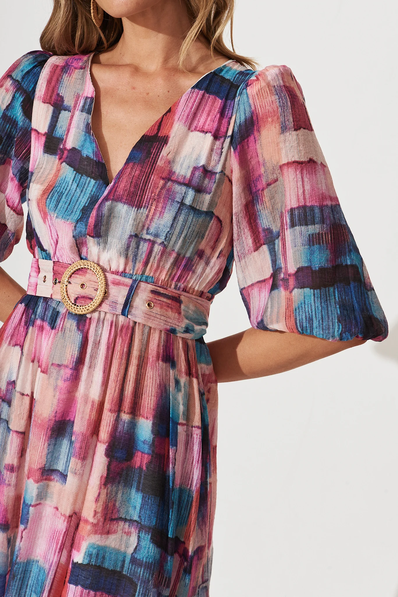 Adrina Maxi Dress In Purple With Blue Multi Print - Image 5