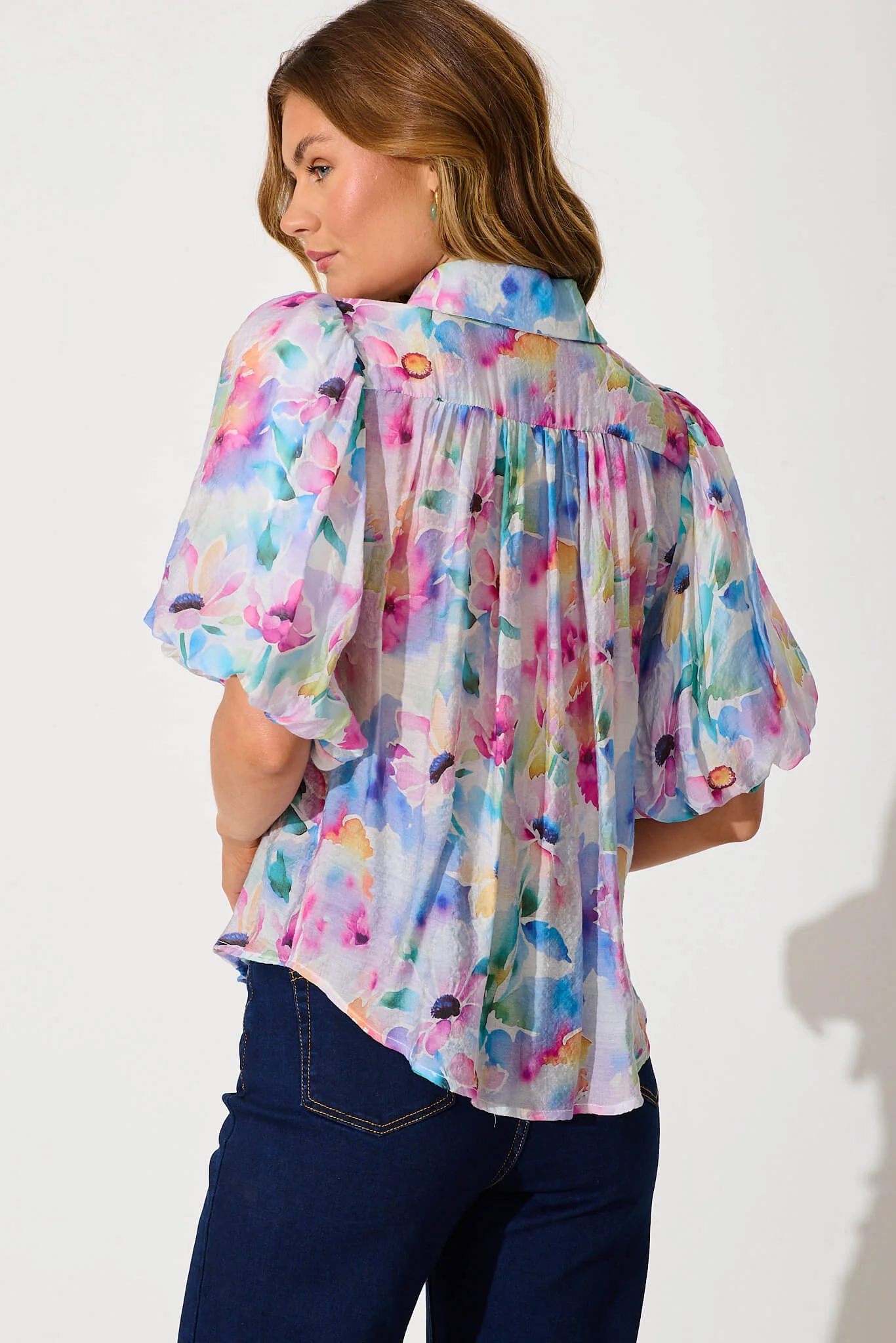 Aeryn Shirt In Pastel Watercolour Floral - Image 10
