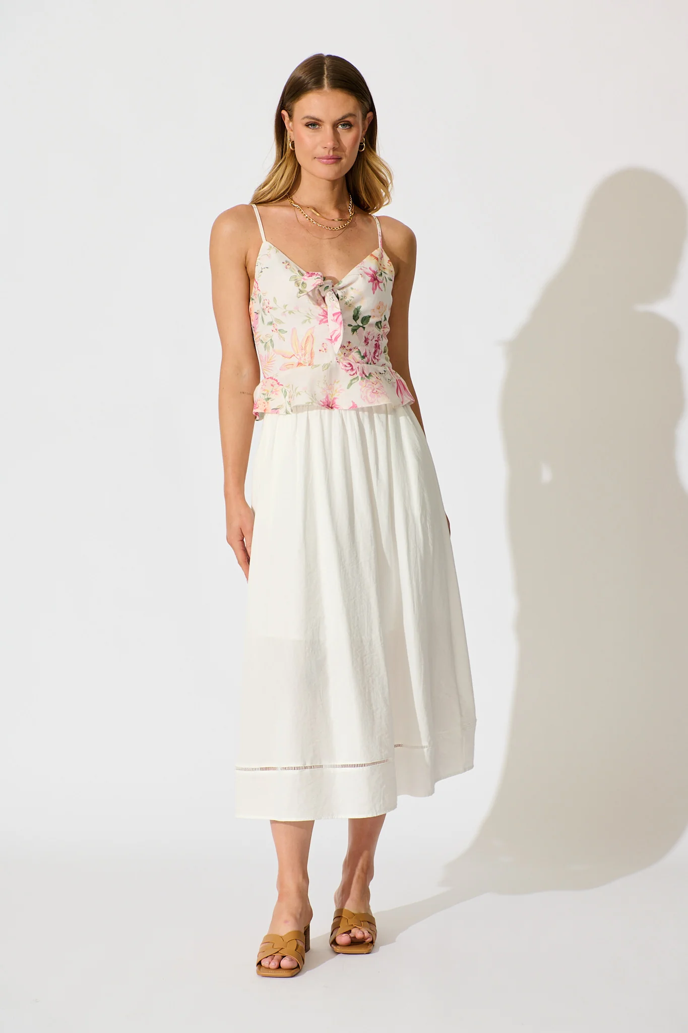 Aesha Top in Pink Floral Linen Blend - Image 4