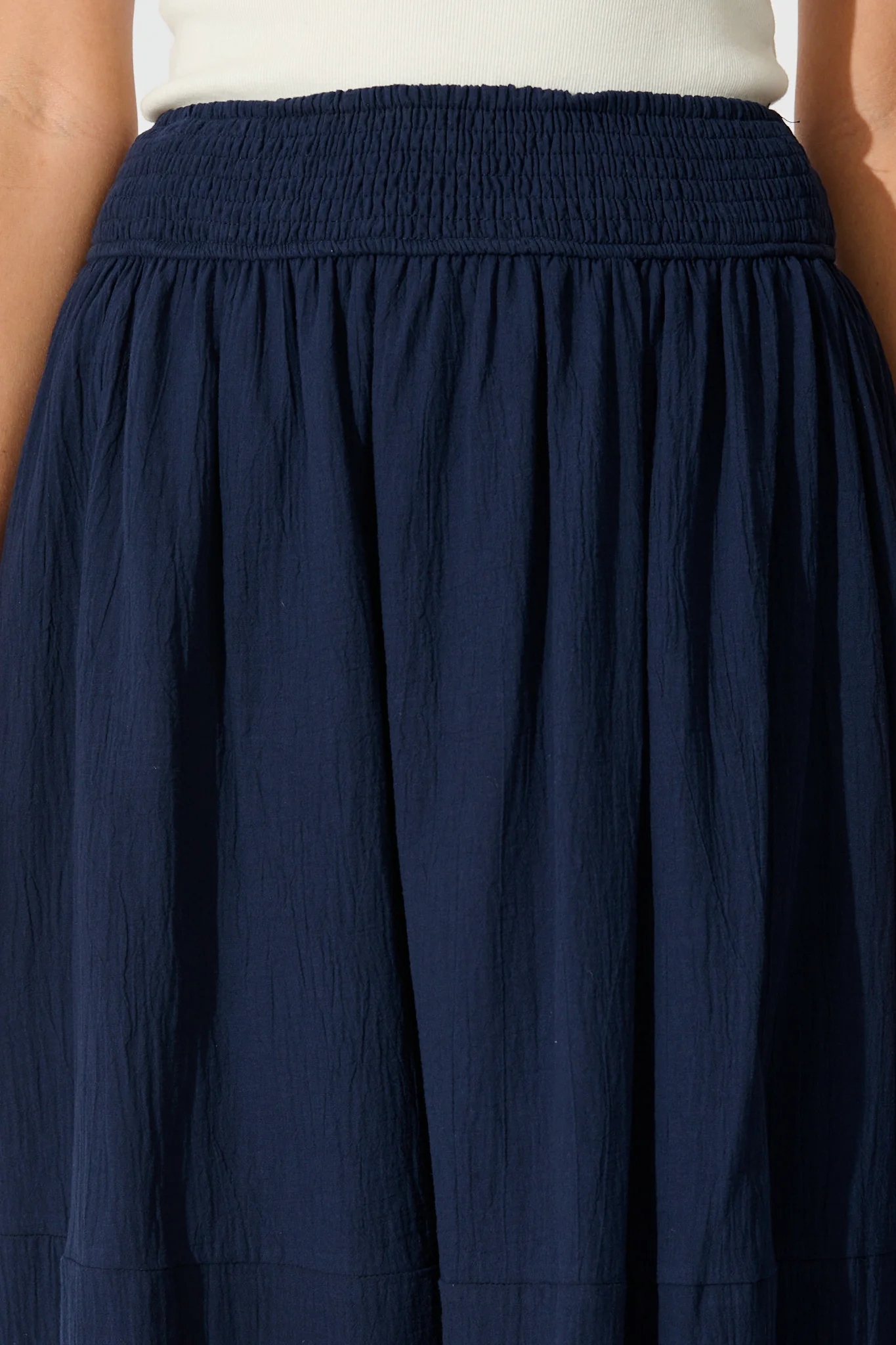 Aina Maxi Skirt in Navy Cotton - Image 5