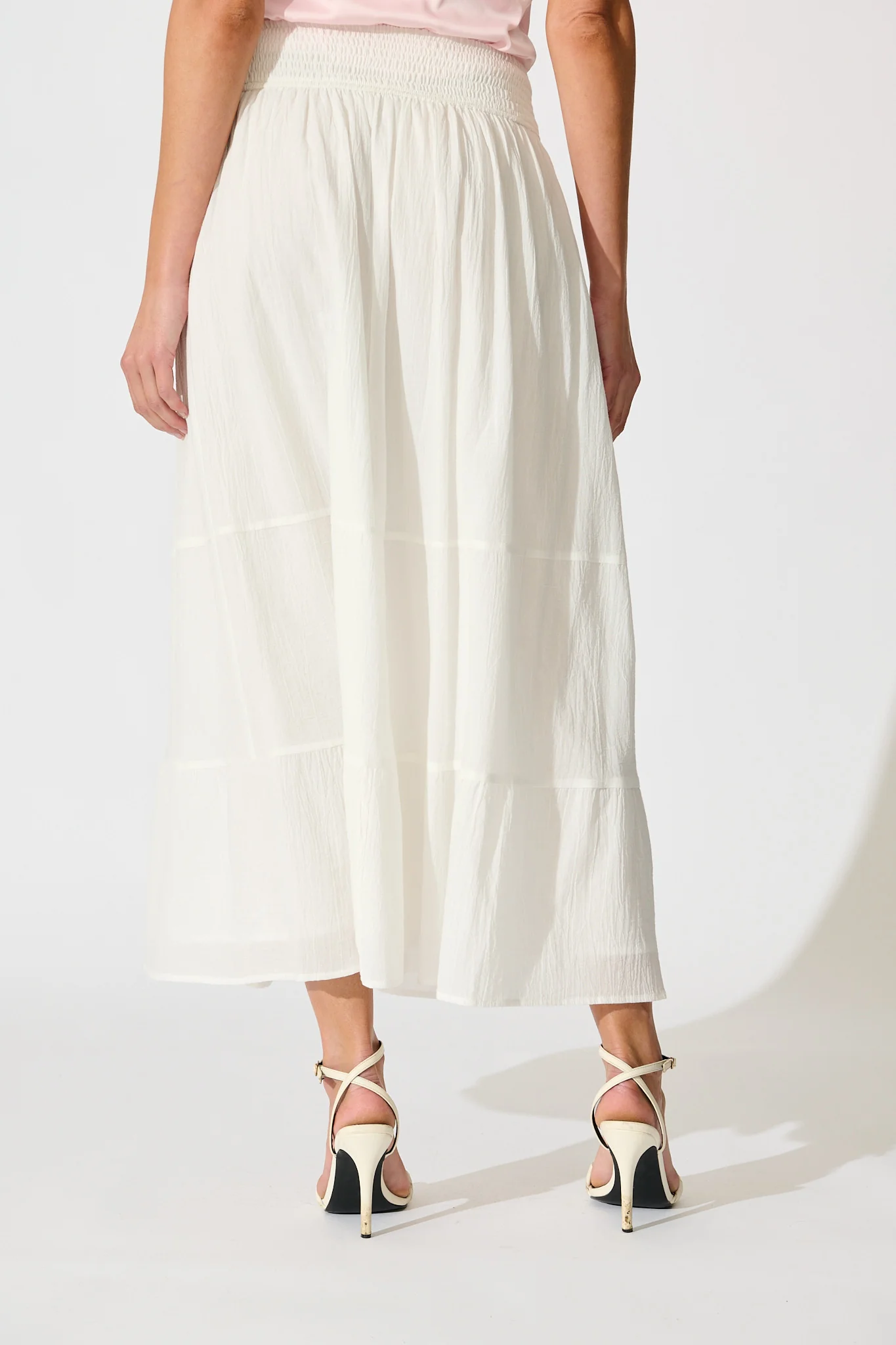 Aina Maxi Skirt in White Cotton - Image 5