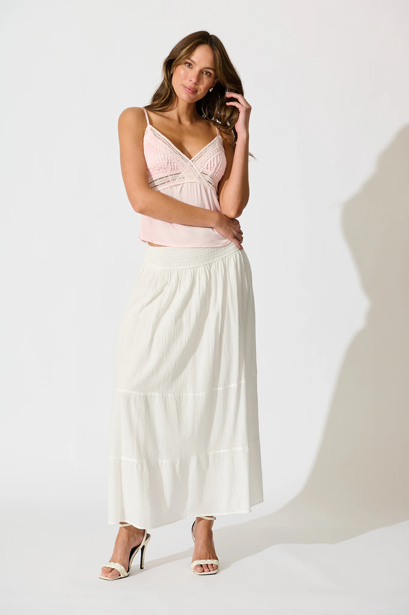 Aina Maxi Skirt in White Cotton - Image 6