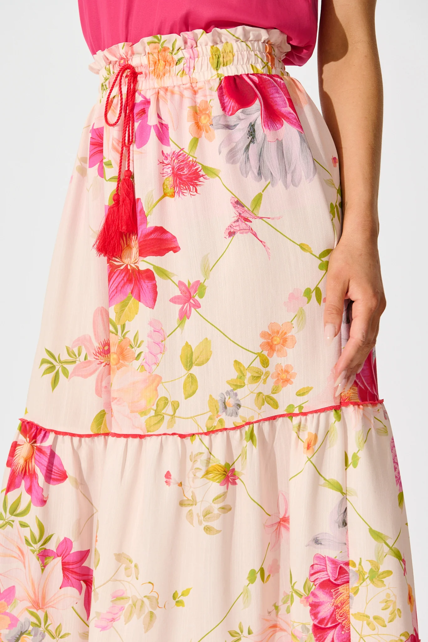 Aino Maxi Skirt in Light Blush Floral - Image 5
