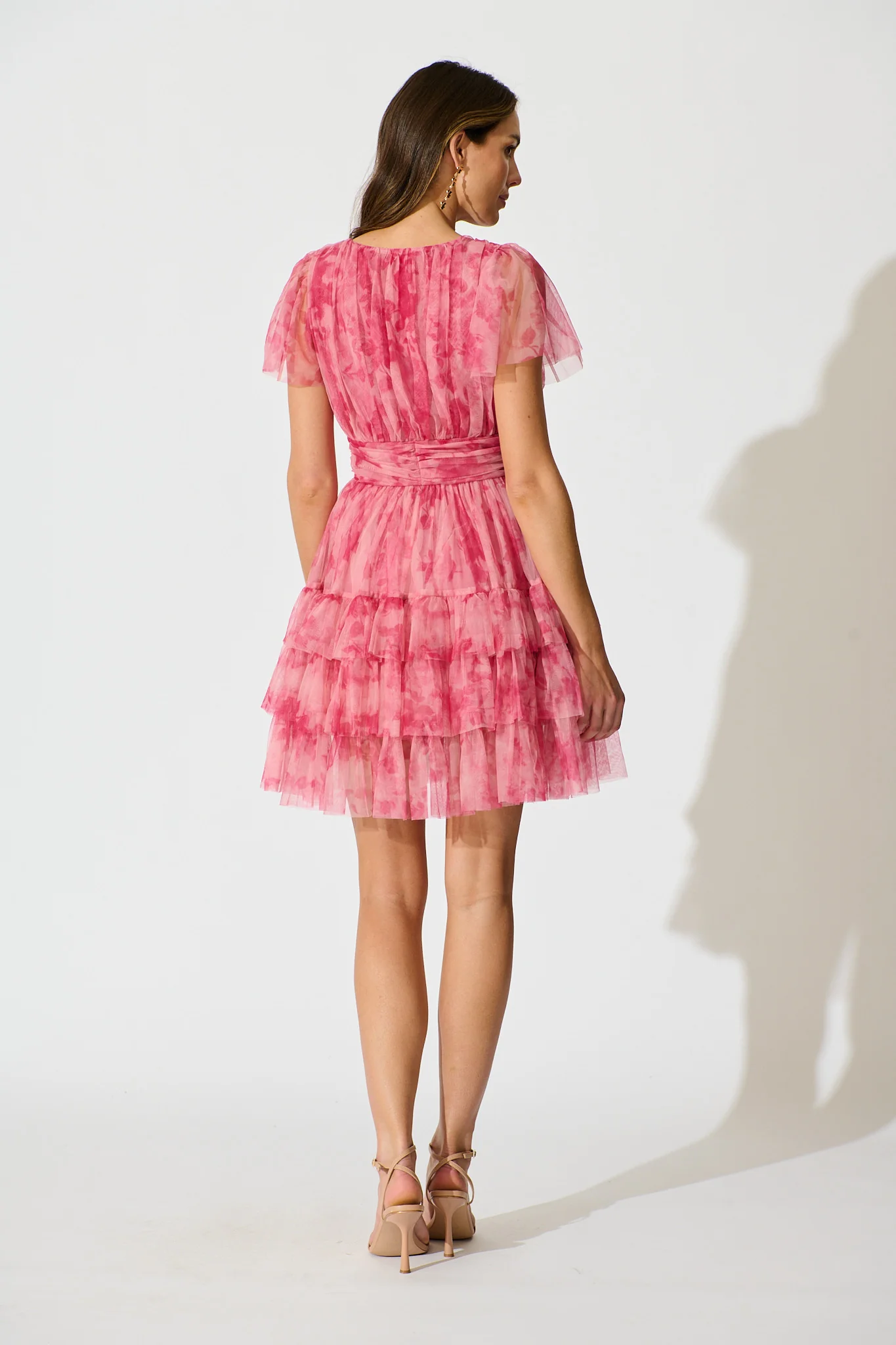 Air and Grace Dress in Pink Floral Tulle - Image 7
