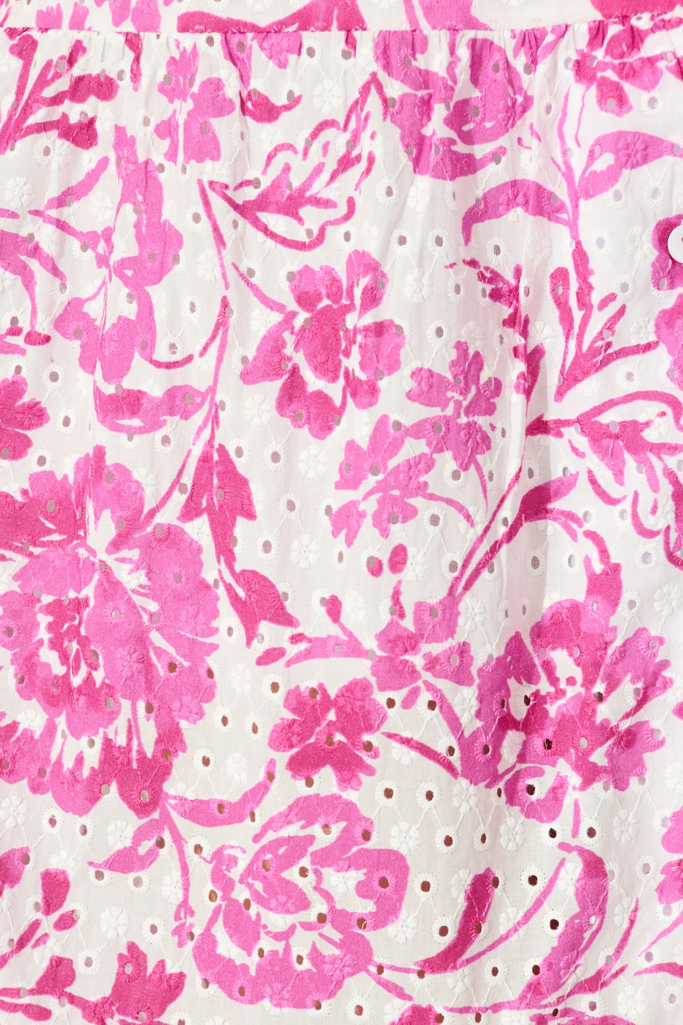 Airlie Midi Shirt Dress in White with Pink Floral Embroidery - Image 6