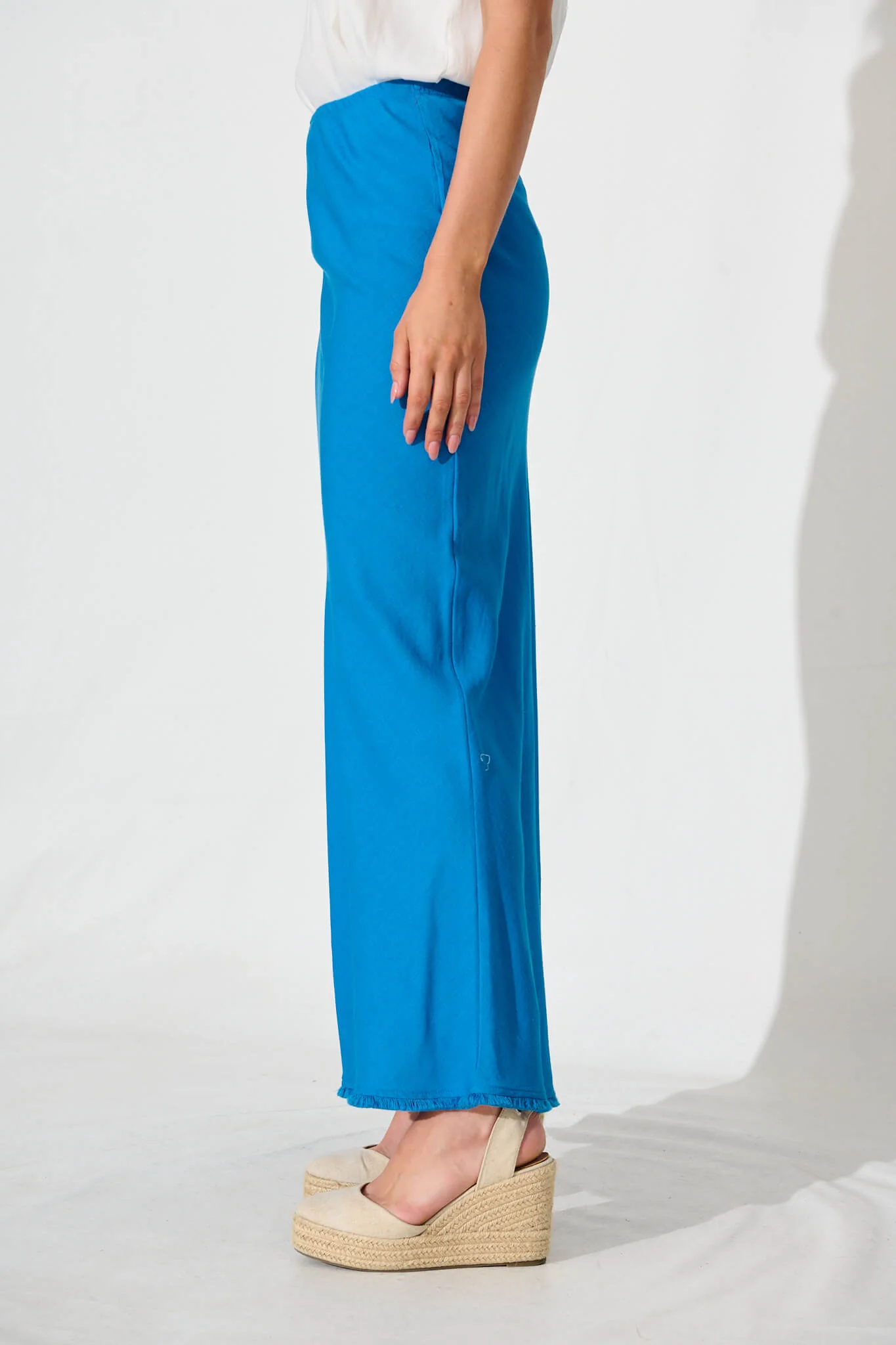 Alameda Maxi Skirt In Blue Linen Blend - Image 2