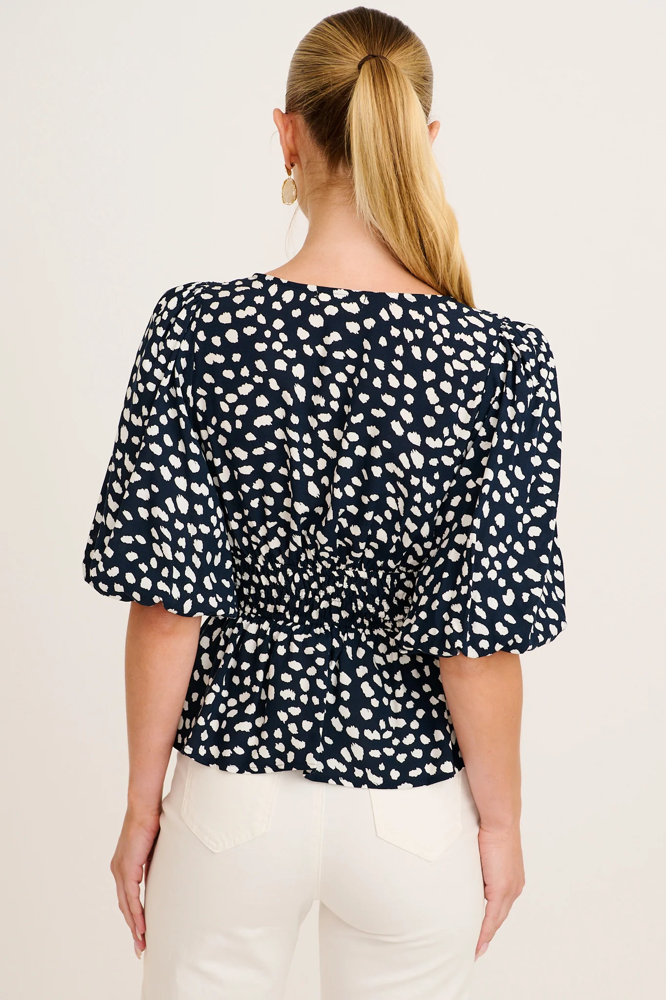 Aleda Top in Navy with White Speckle - Image 3
