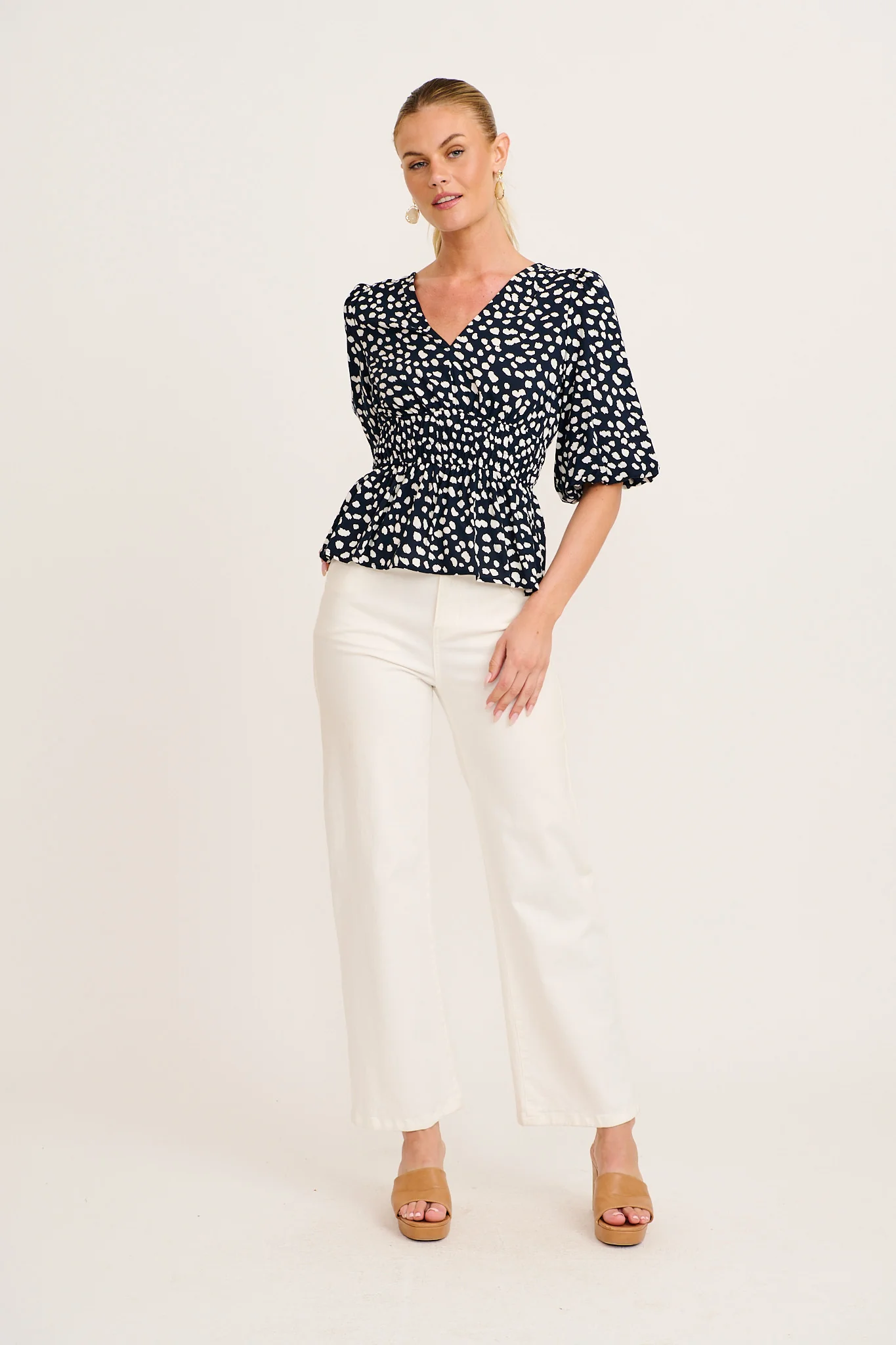 Aleda Top in Navy with White Speckle - Image 4