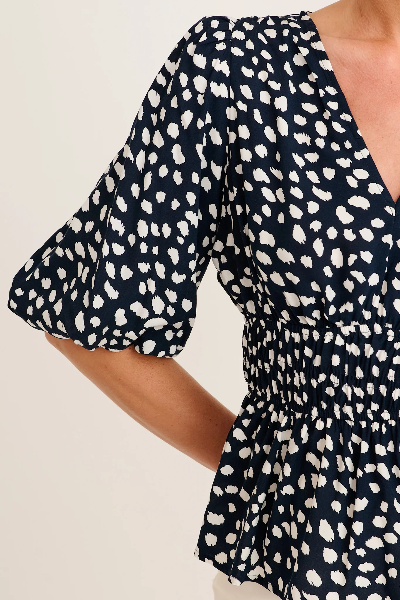 Aleda Top in Navy with White Speckle - Image 5
