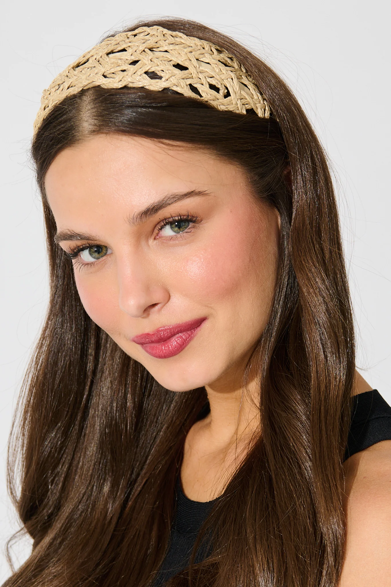Alfi Braided Straw Headband In Natural Raffia - Image 3