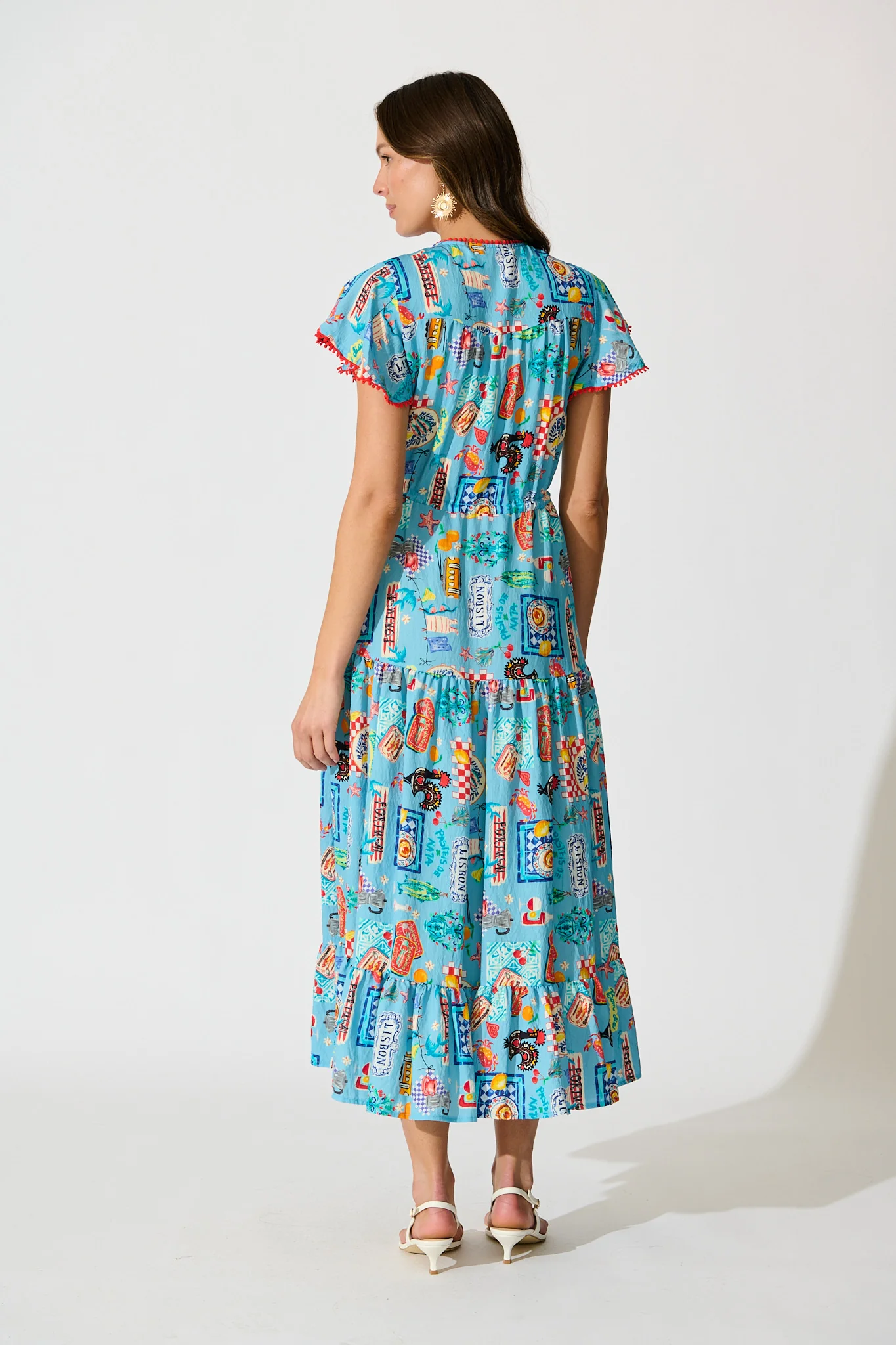 Alice Maxi Dress in Blue Multi Conversational Print - Image 4