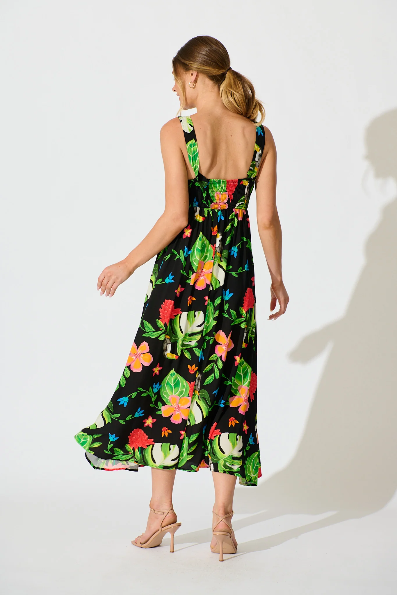 Alizee Maxi Sundress in Black Multi Print - Image 4