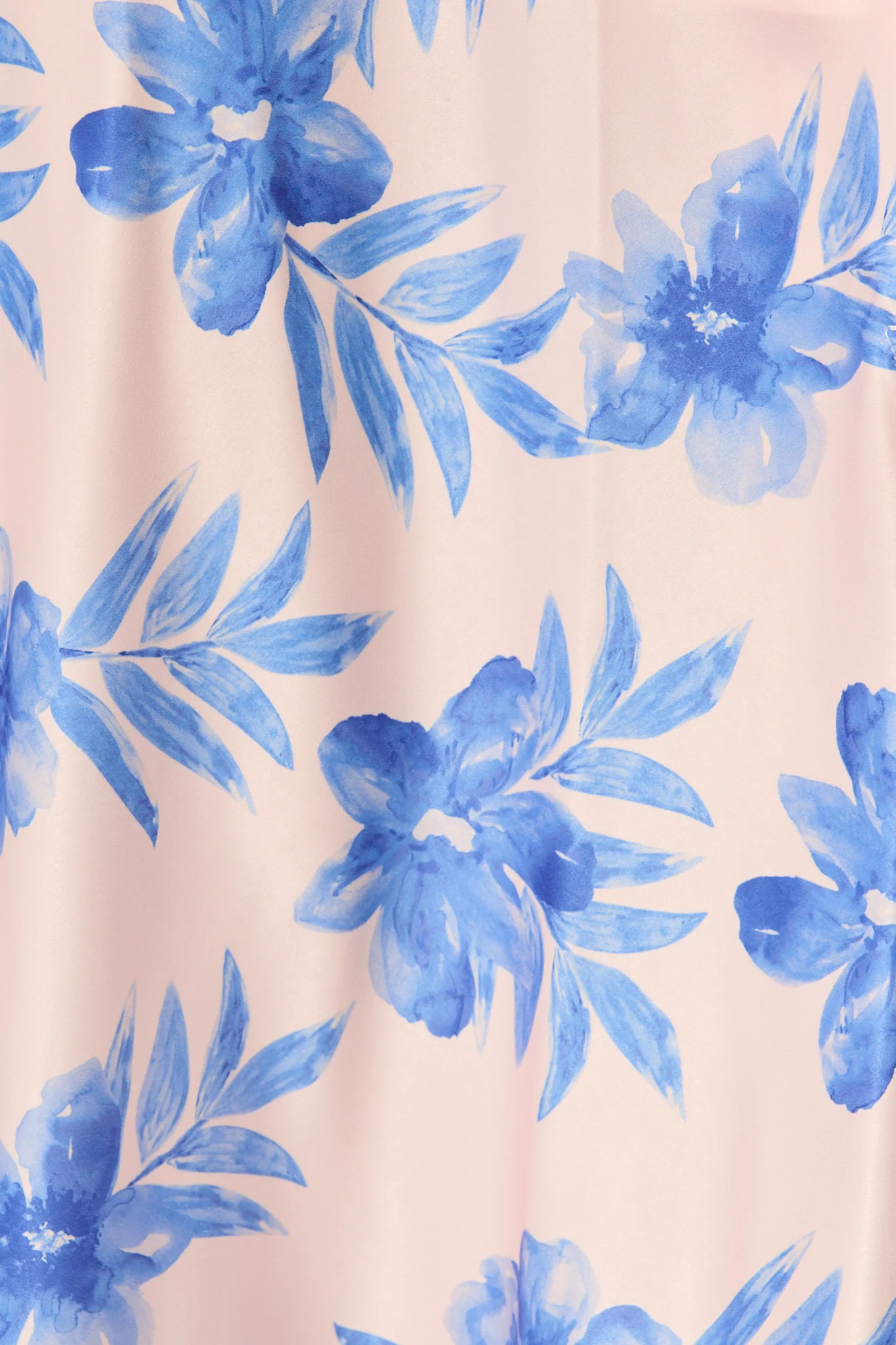 Alliana Maxi Sundress in Blush with Blue Floral Print - Image 6