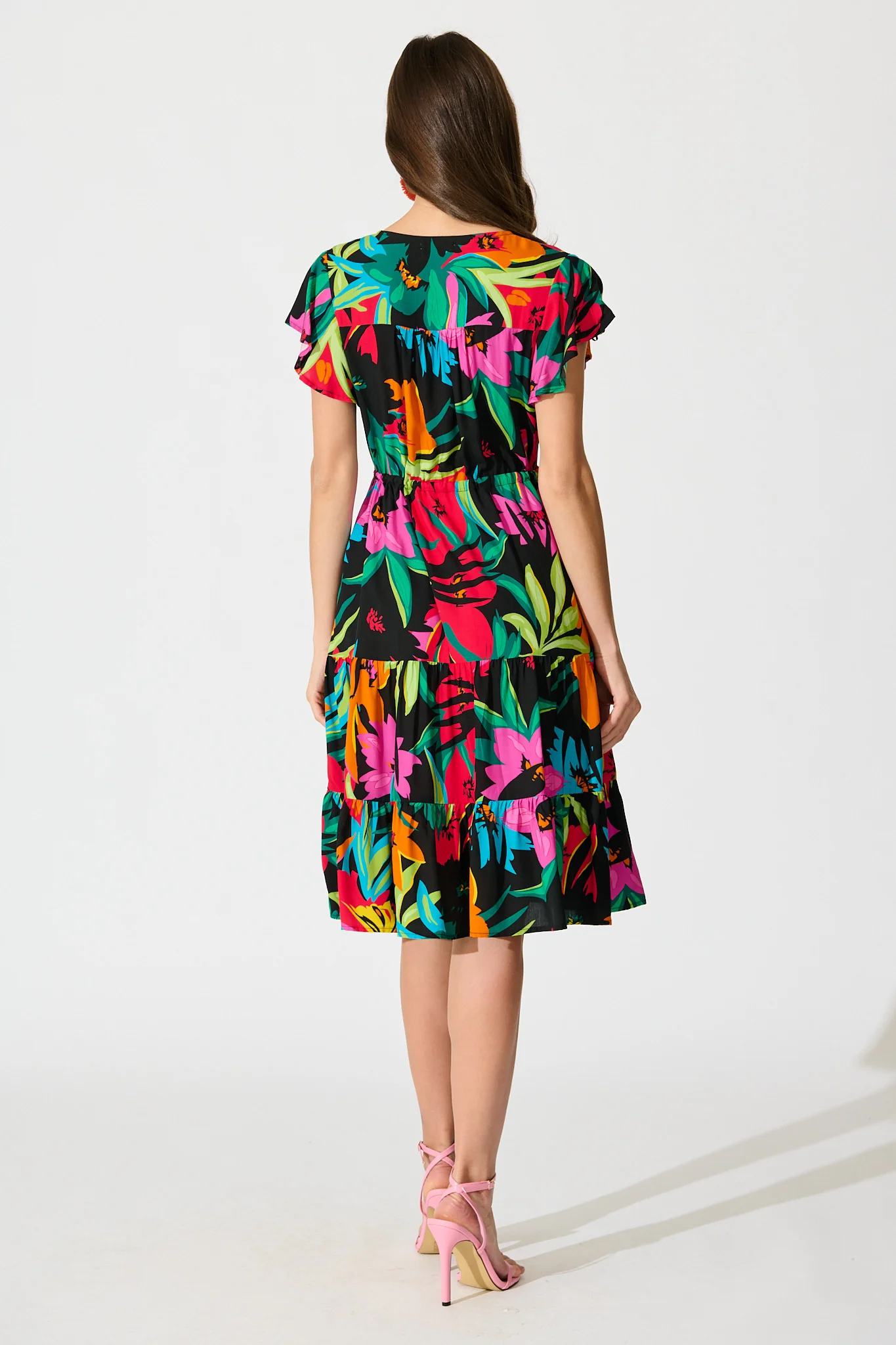 Allyza Dress in Black Multi Floral - Image 4