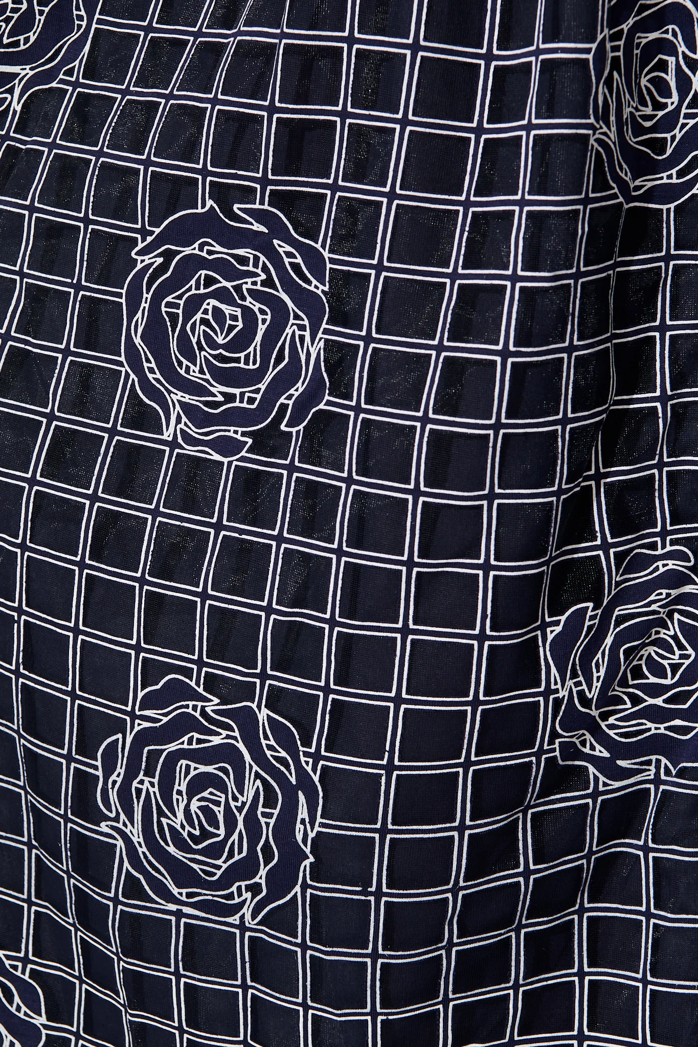 Almada Midi Shirt Dress in Navy Organza Floral - Image 6