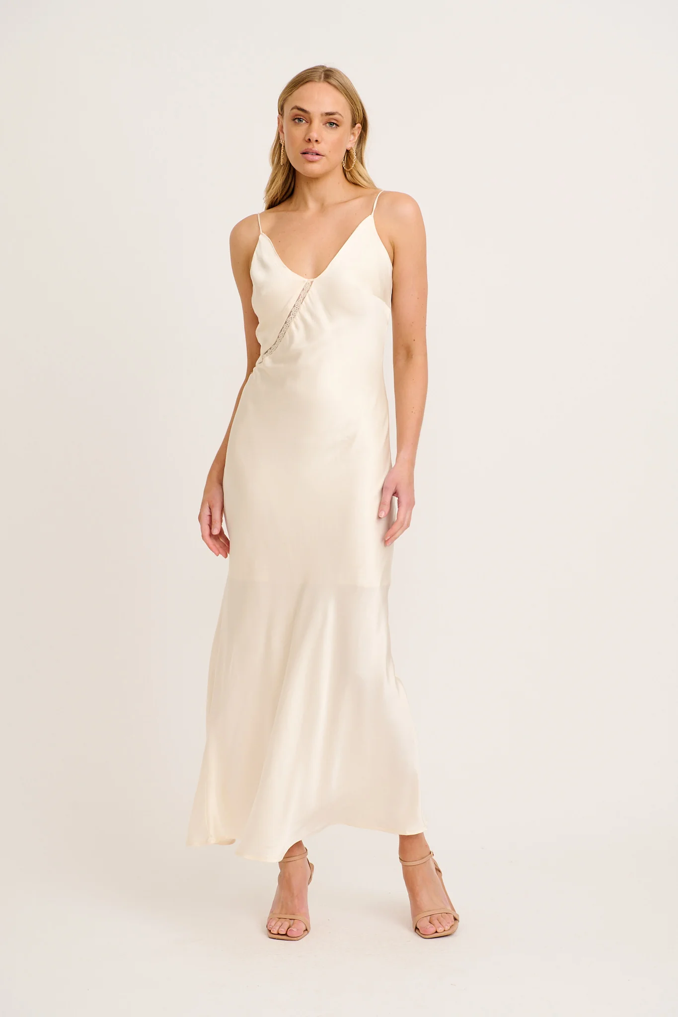 Alto Maxi Dress in Champagne Satin