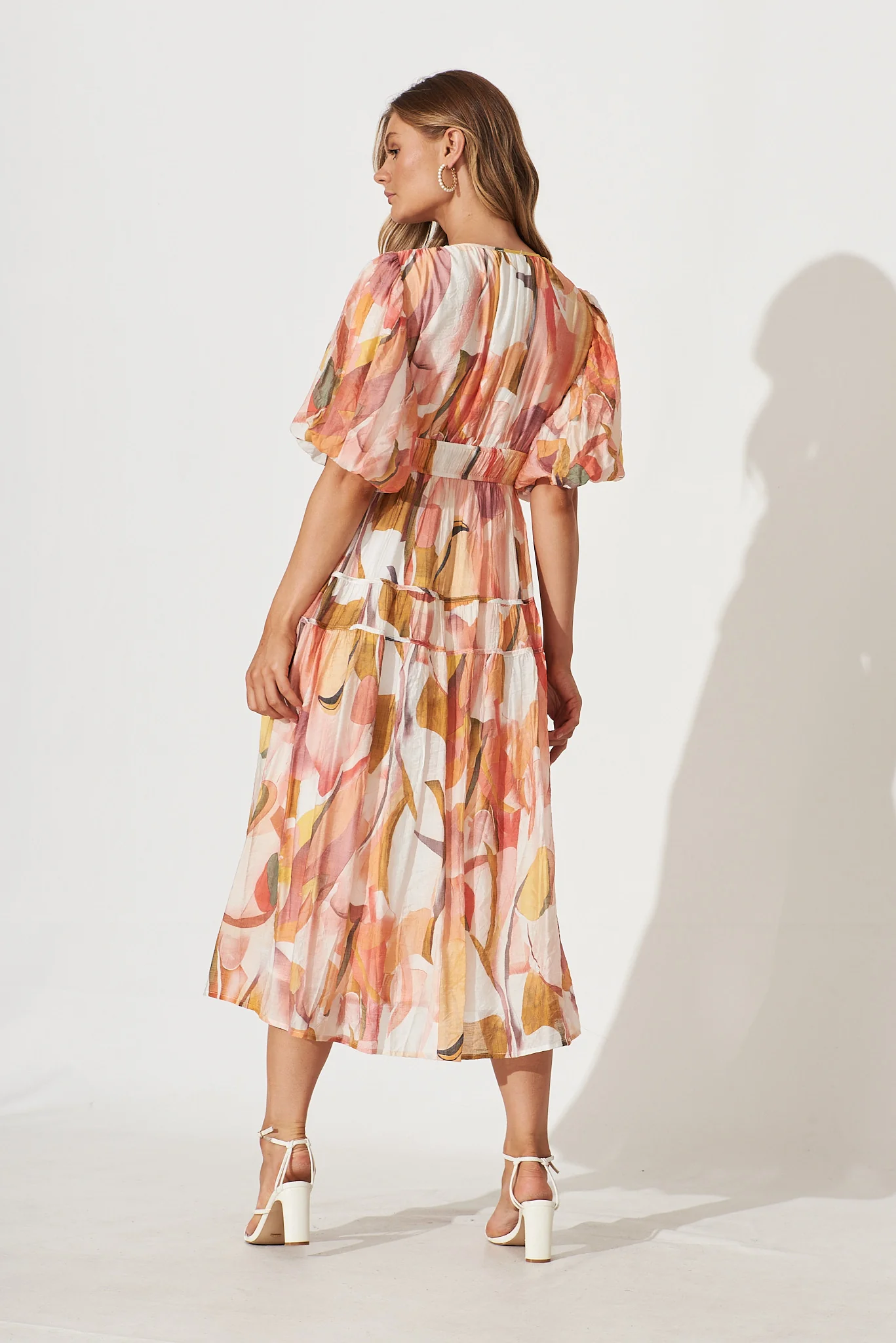 Amalie Midi Dress In White With Multi Floral - Image 5