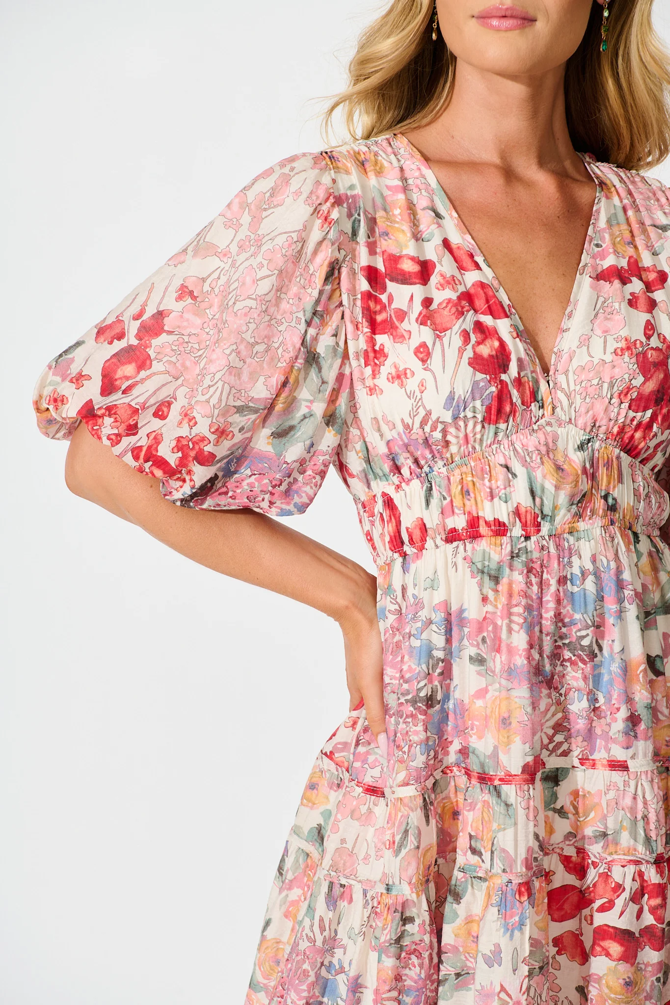 Amalie Midi Dress In Blush Multi Floral - Image 5