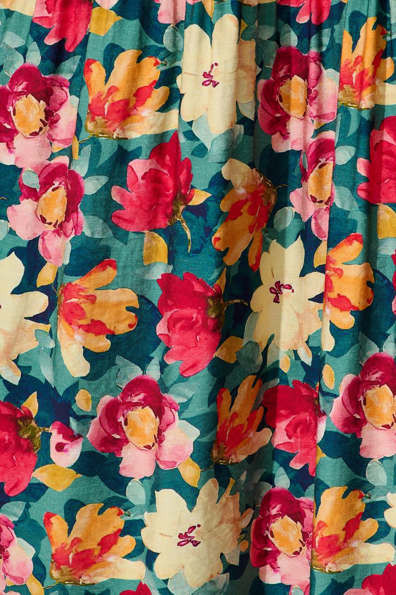 Amalie Midi Dress in Jade Floral Print - Image 9