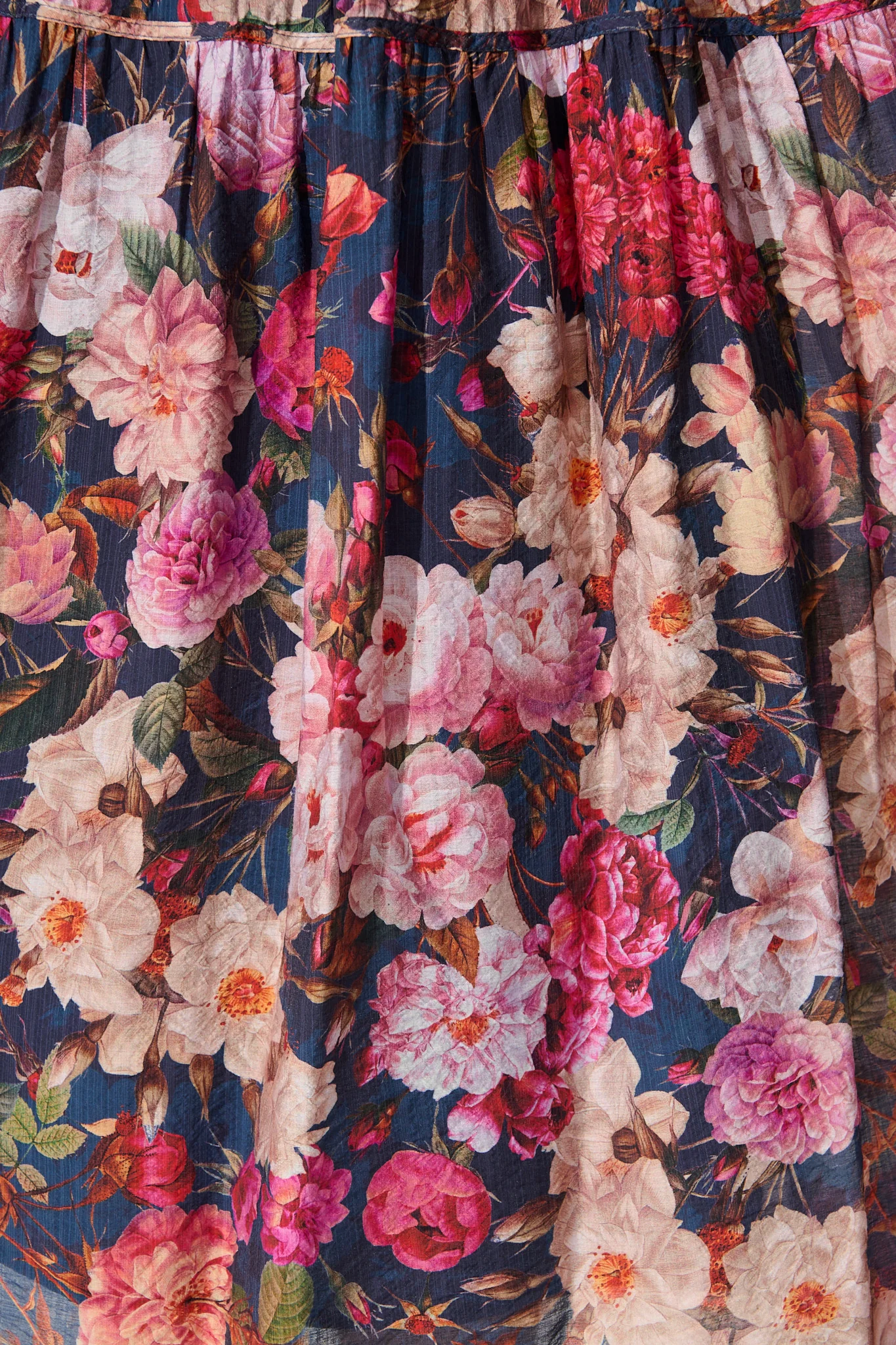 Amalie Midi Dress in Navy with Blush Floral - Image 6