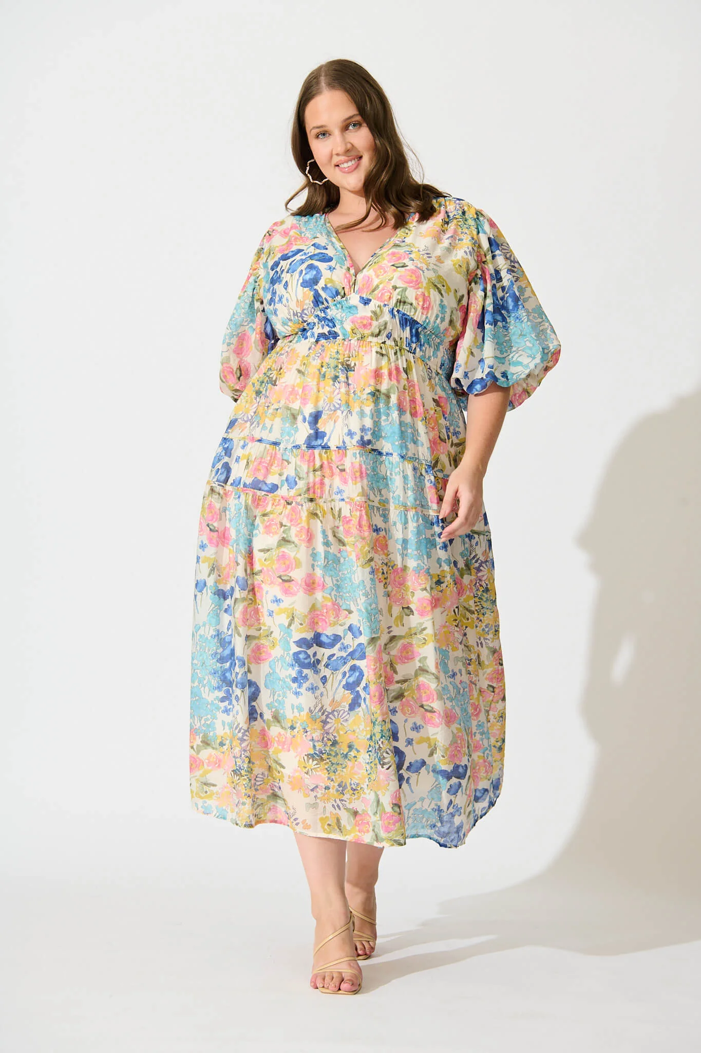 Amalie Midi Dress In Vintage Floral Print - Image 7