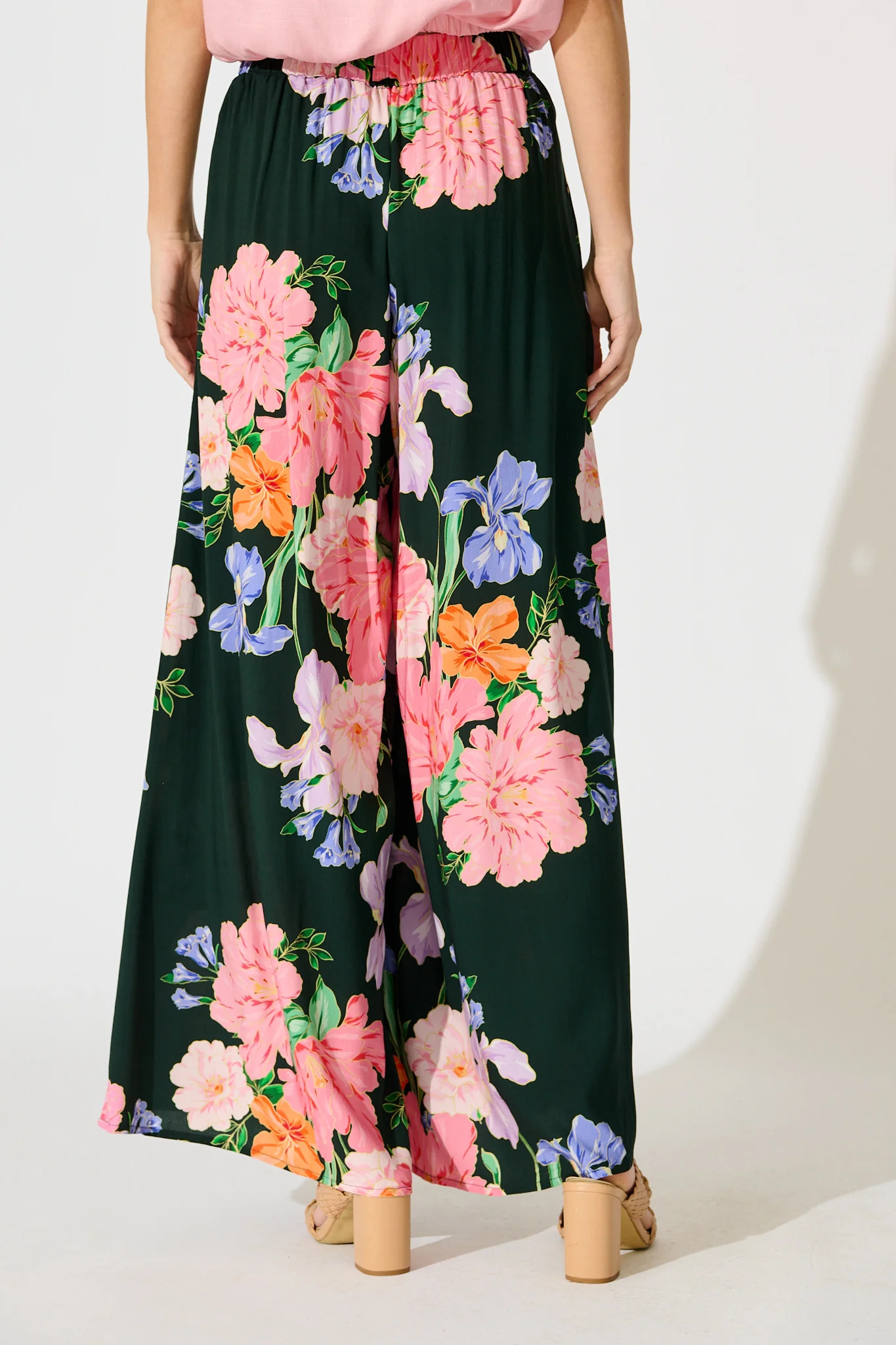 Amara Garden Pant in Green with Multi Floral - Image 7