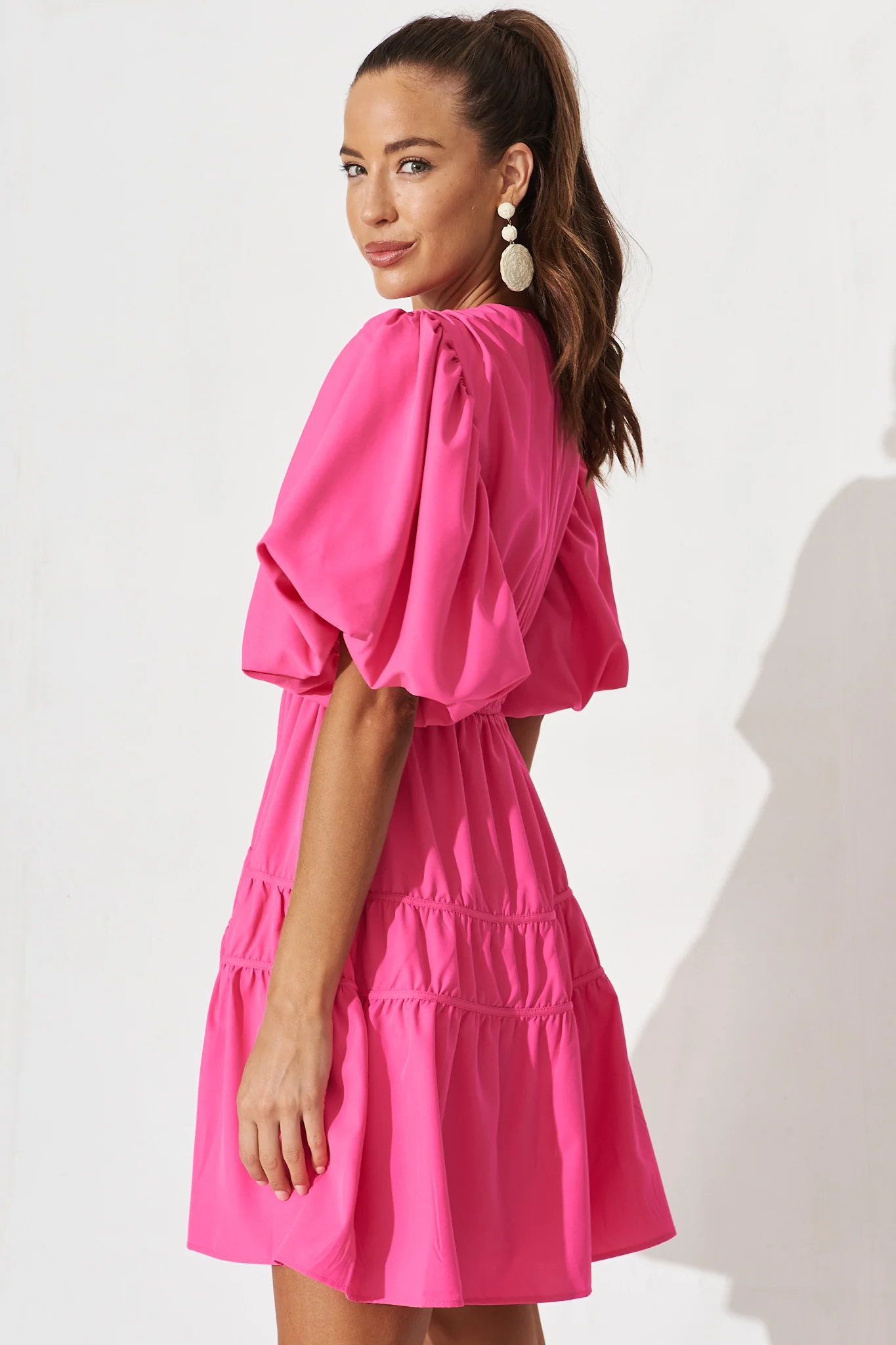 Amarini Dress In Hot Pink - Image 3