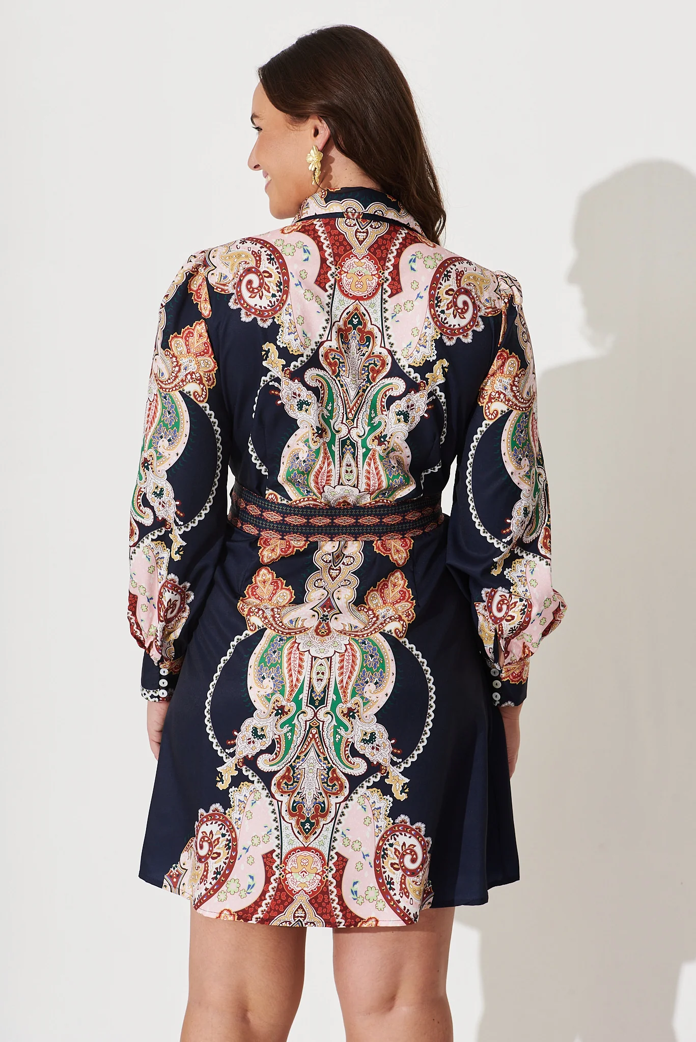 Amore Dress In Navy Paisley - Image 8