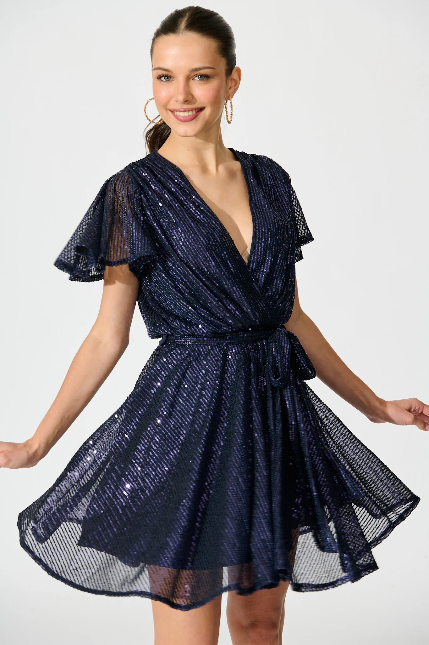 Amoretto Dress in Navy Sequin - Image 6