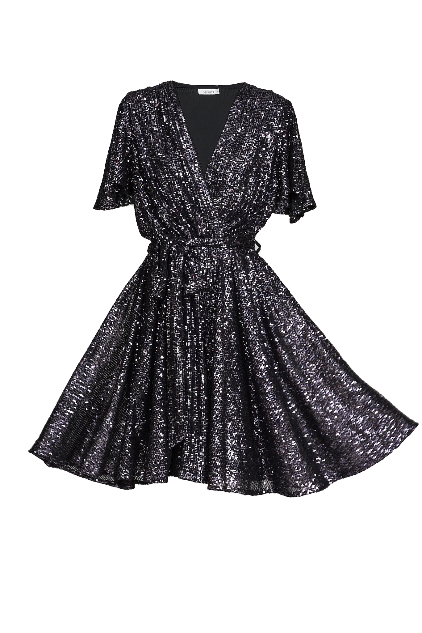 Amoretto Dress In Pewter Sequin - Image 10