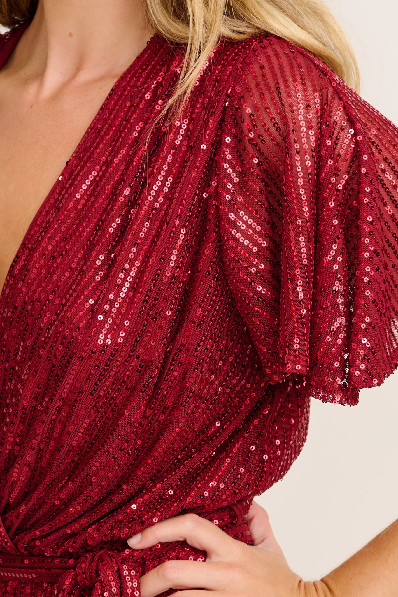Amoretto Dress in Red Wine Sequin - Image 9
