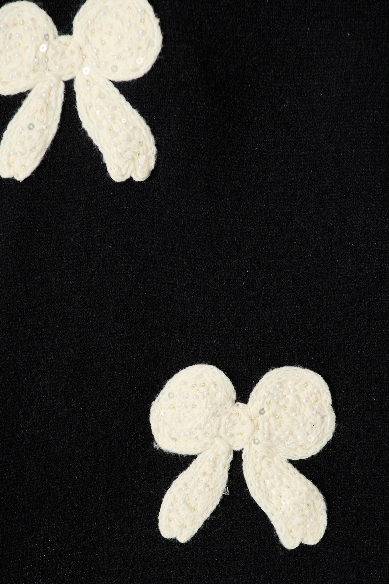 Amory Knit in Black with Cream Bows Wool Blend - Image 9