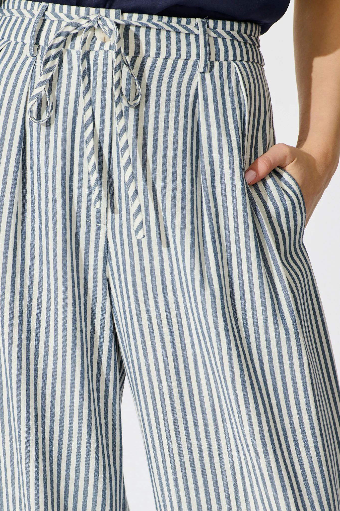 Amoura Pant in Blue Stripe - Image 6