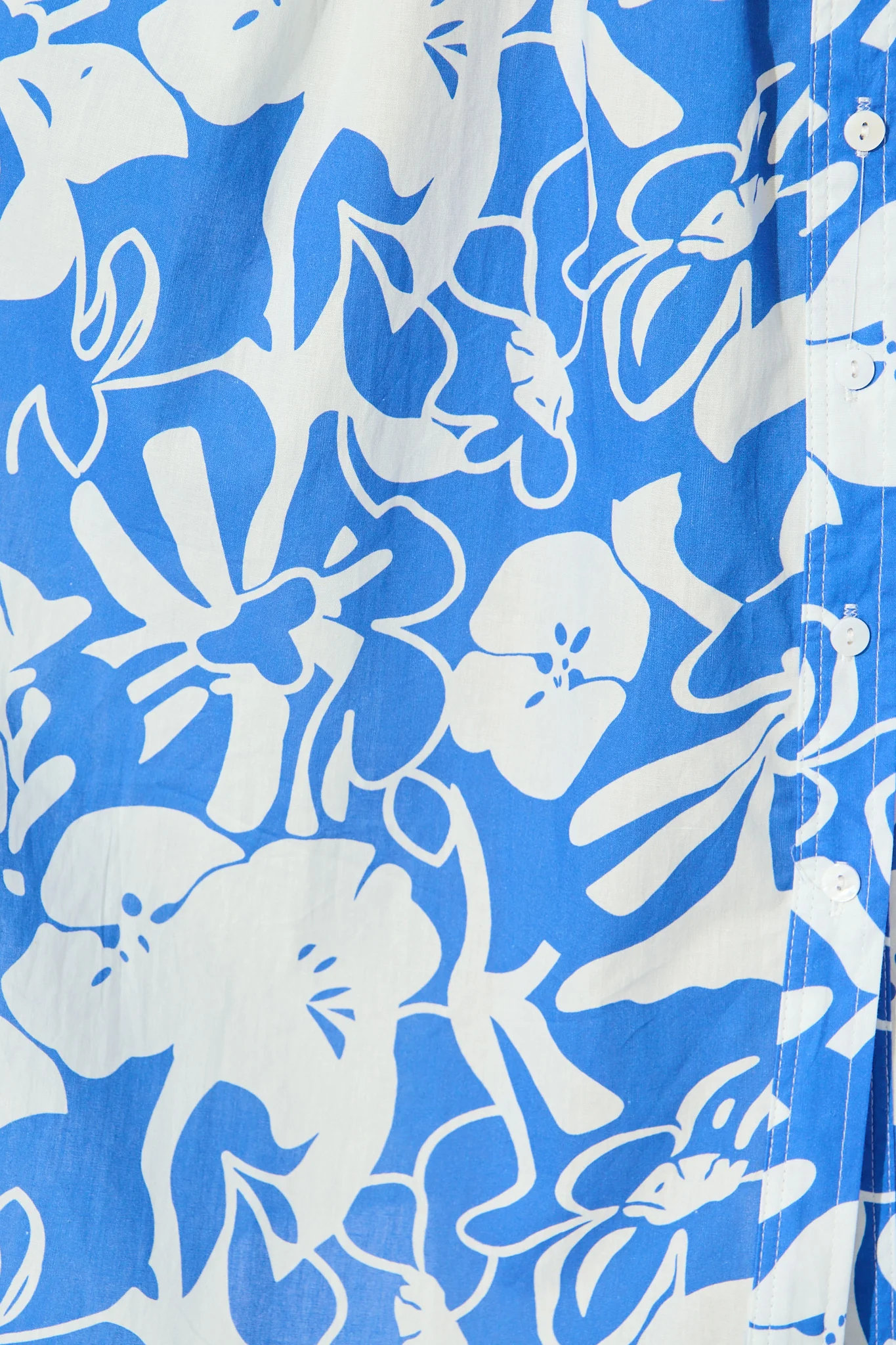 Andra Maxi Shirt Dress in Blue and White Floral Cotton - Image 6