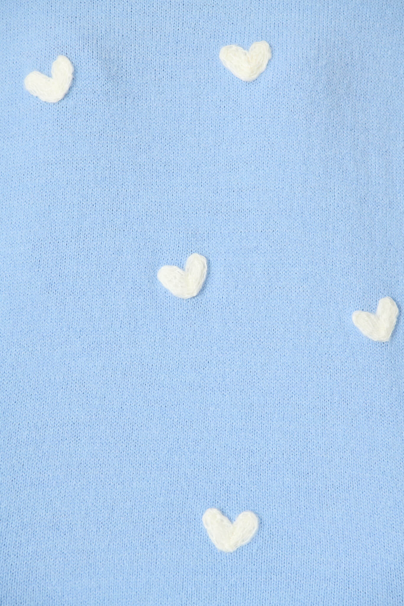 Angie Knit in Pale Blue with Cream Heart Wool Blend - Image 10