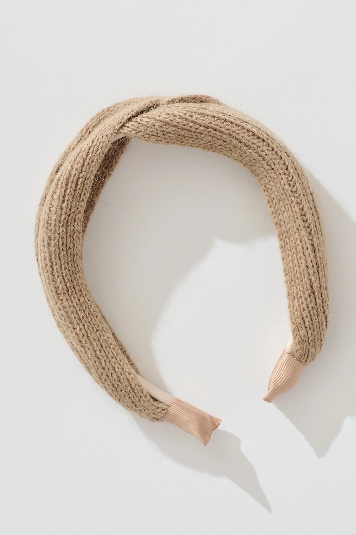 Anica Knitted Headband in Light Brown - Image 2