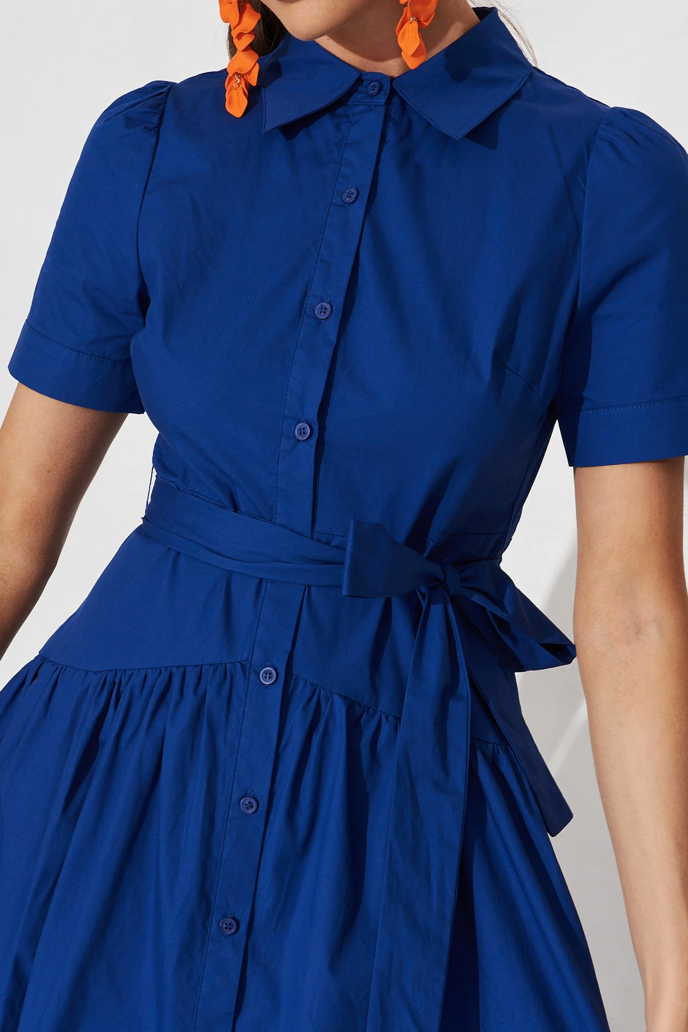 Annmarie Midi Shirt Dress In Royal Blue - Image 5