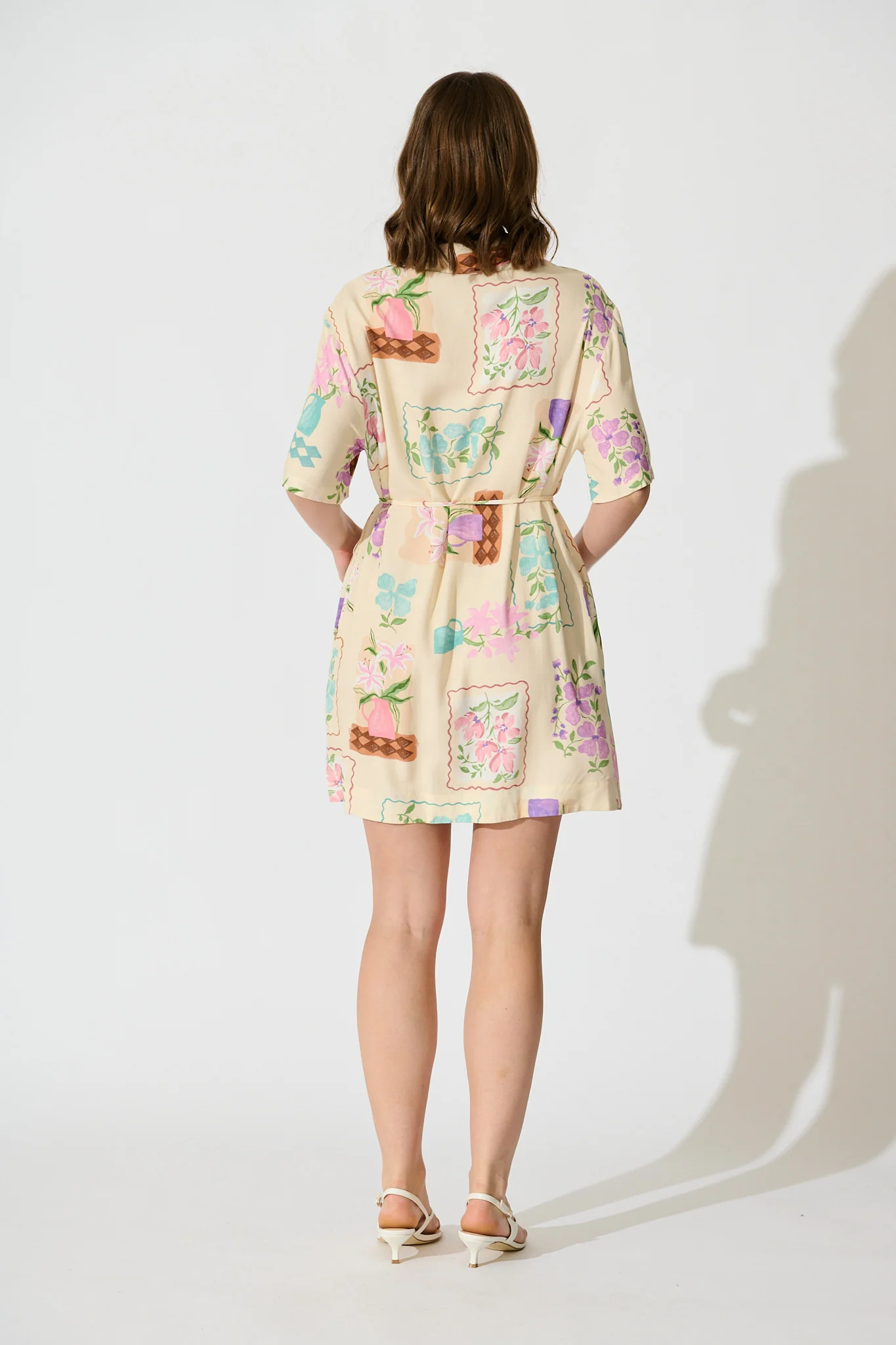 Arabella Garden Shirt Dress in Multi Conversational Print - Image 6