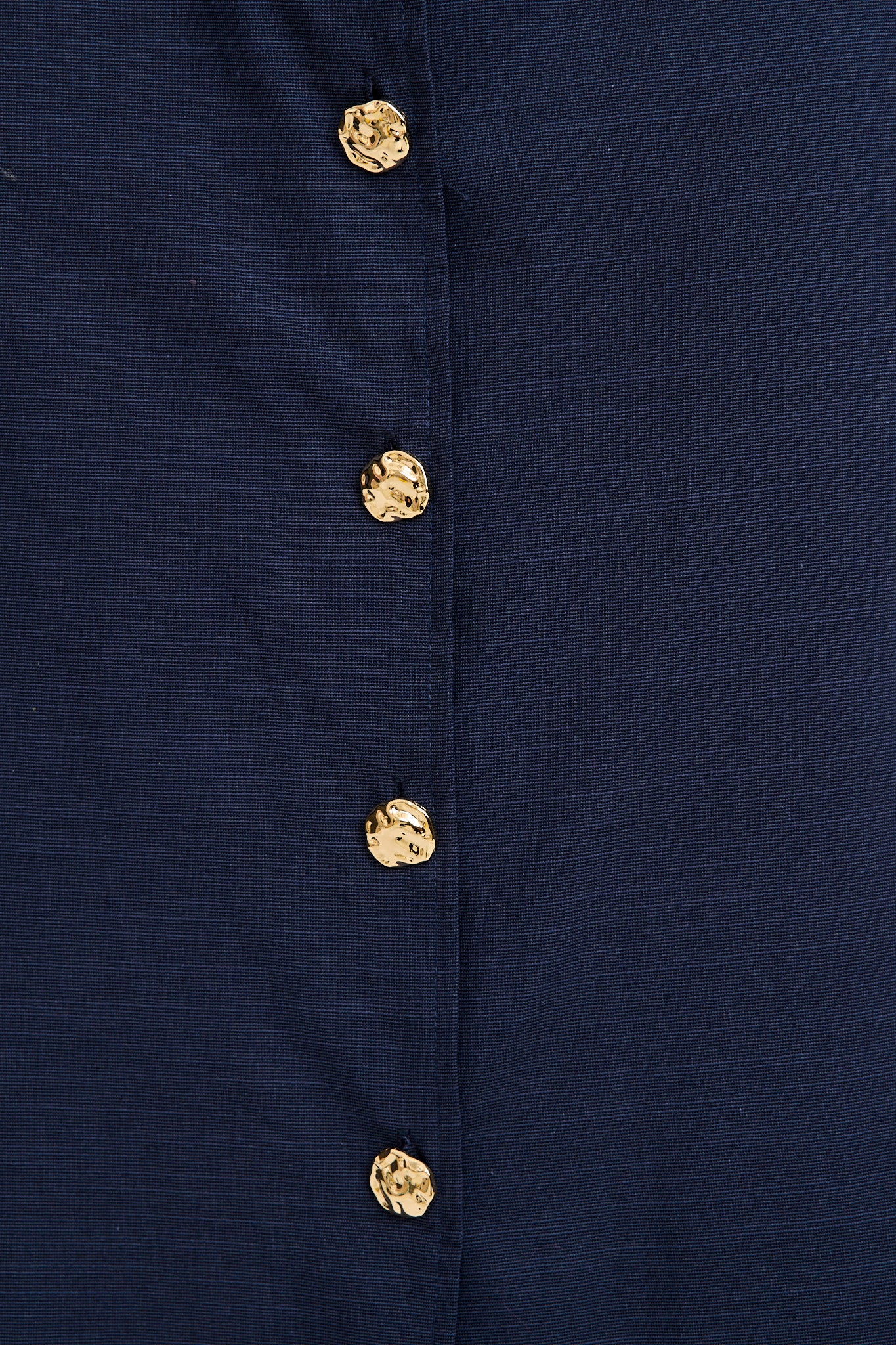 Arlena Maxi Shirt Dress in Navy Cotton Linen - Image 6