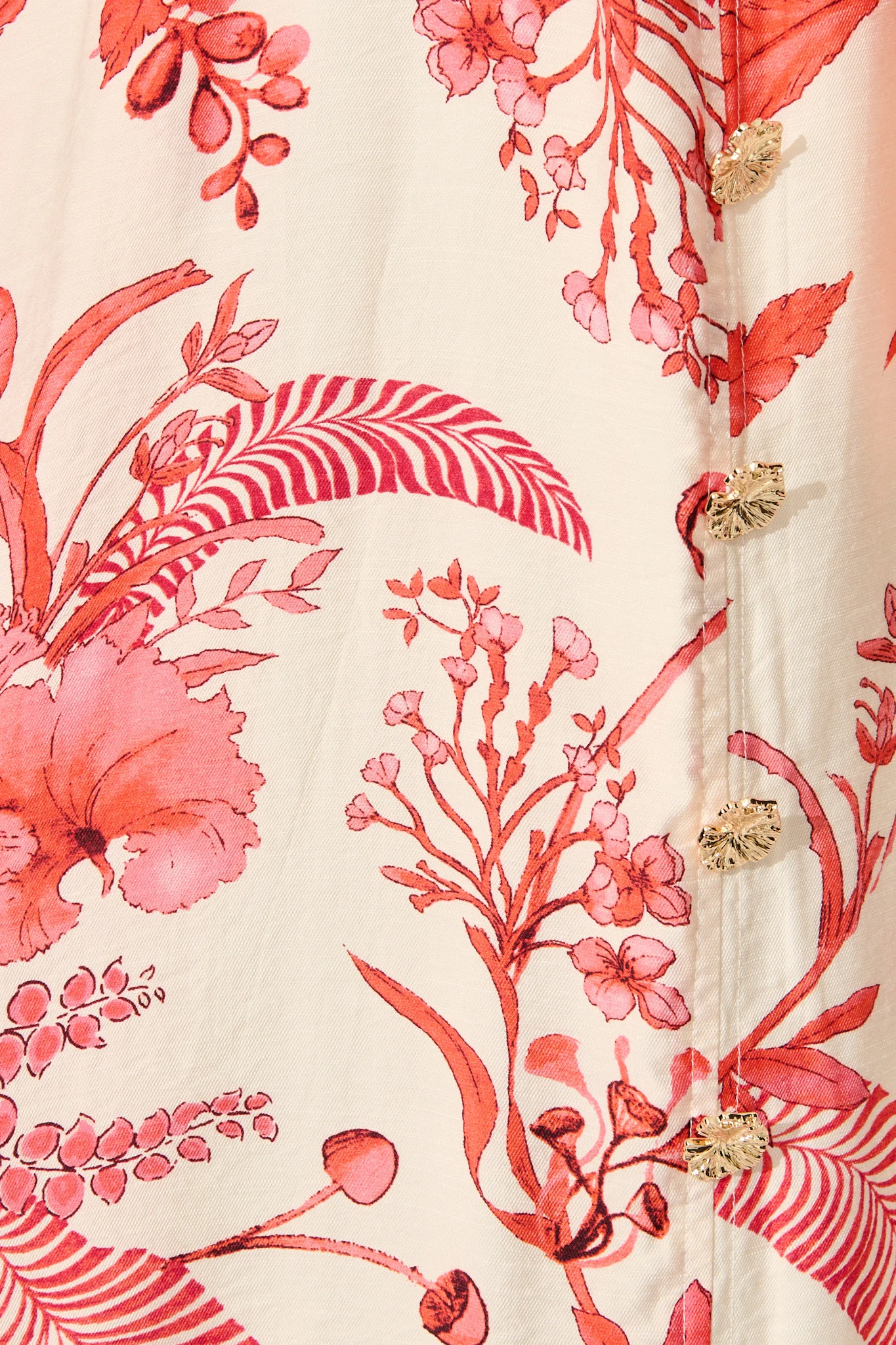 Arles Midi Dress in Cream with Coral Floral - Image 7