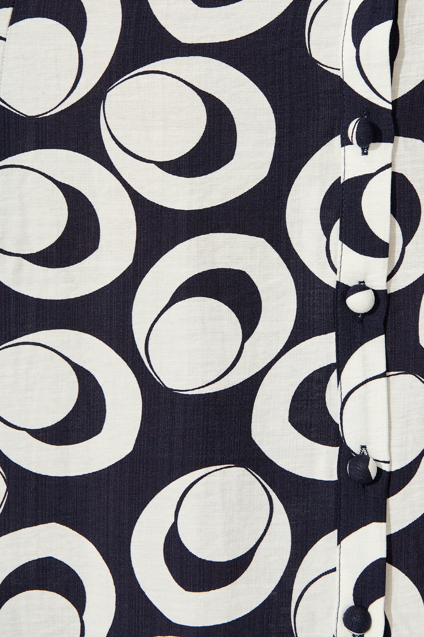 Asazie Midi Shirt Dress in Navy with White Print - Image 6