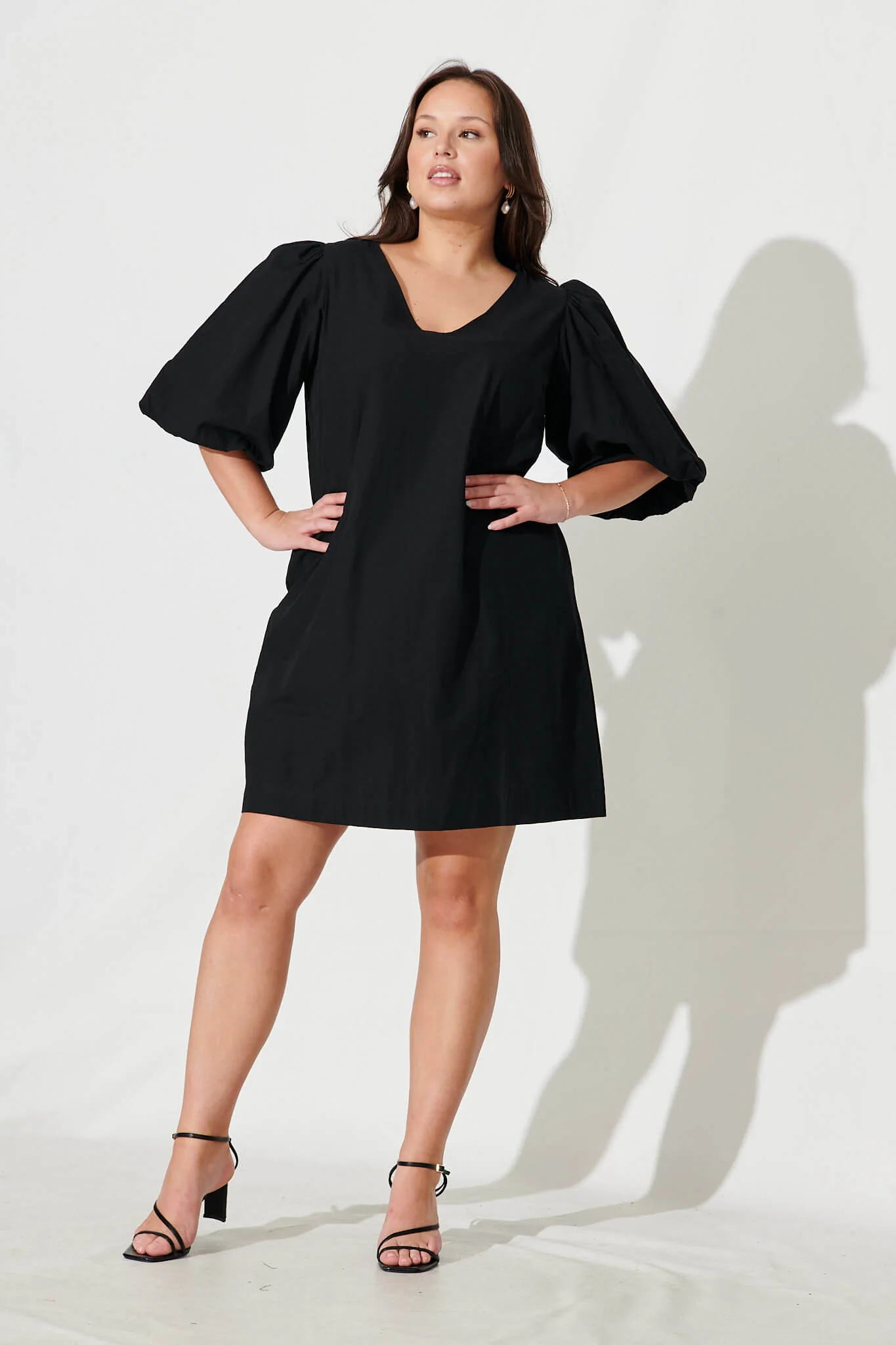 Ashlynn Dress In Black Cotton - Image 6