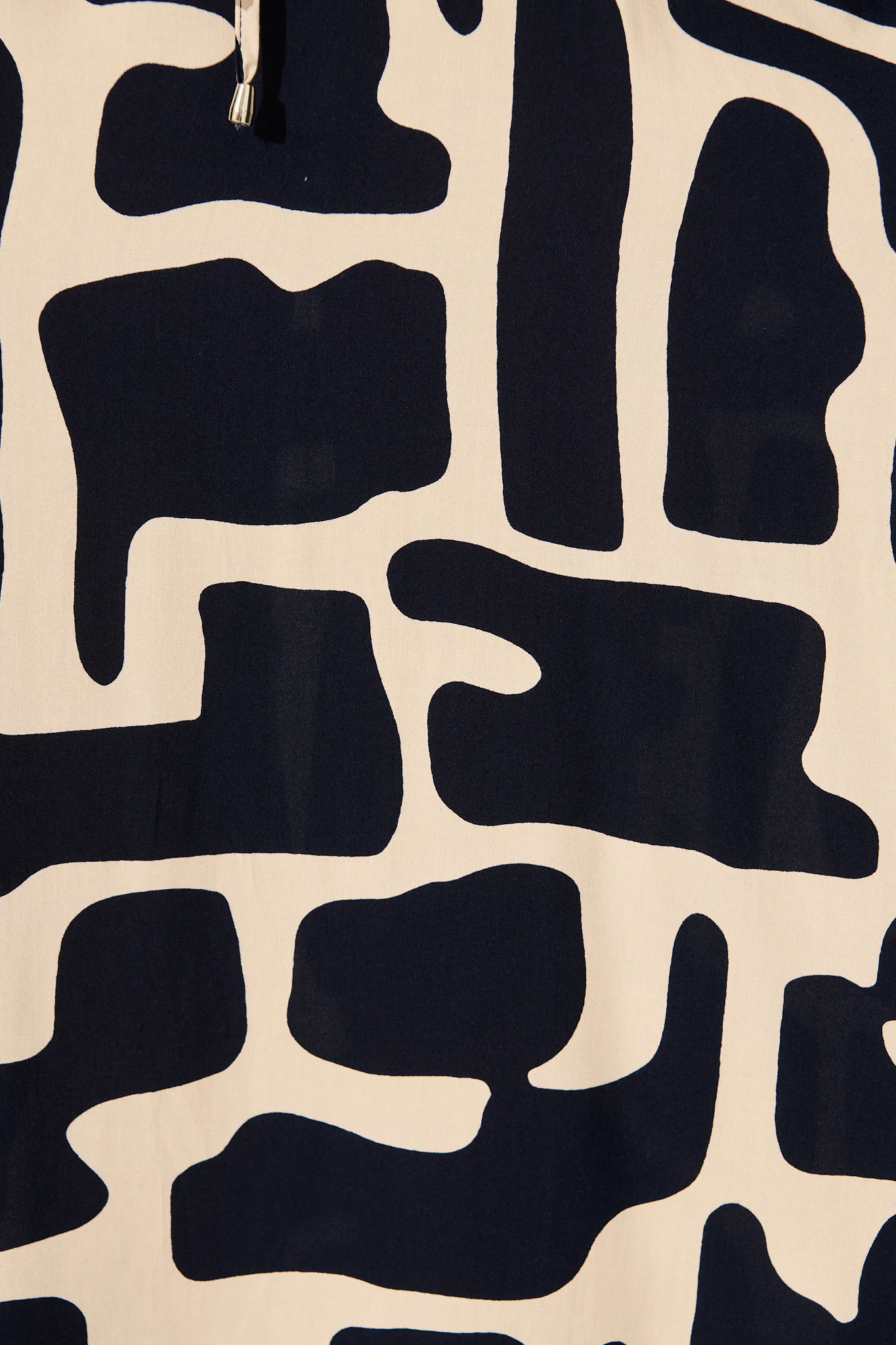 Atana Midi Dress in Black and Beige Geometric Print - Image 6