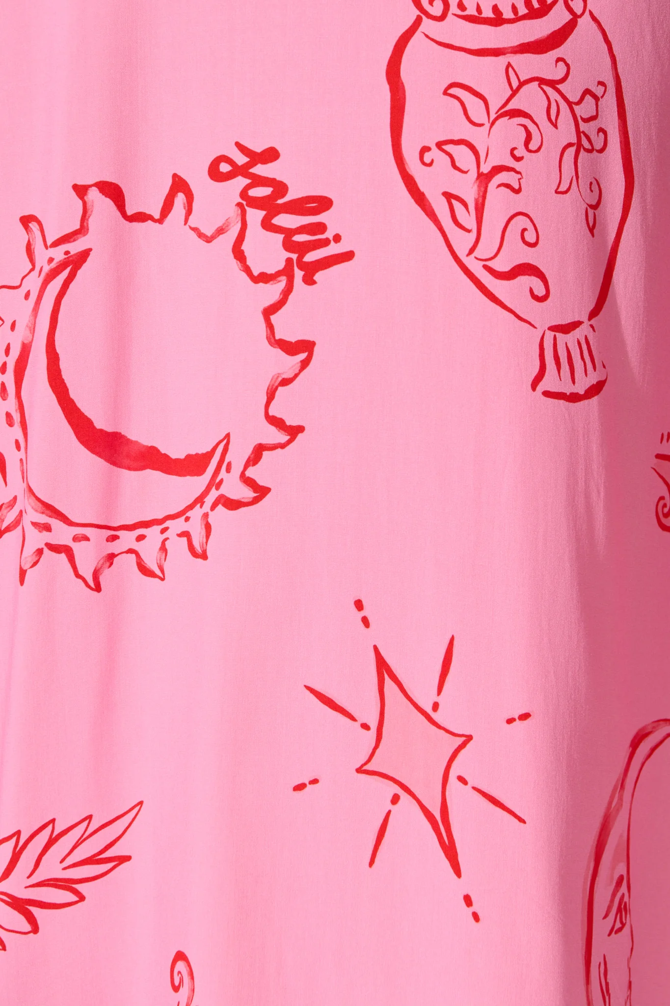 Atana Midi Dress in Pink with Red Print - Image 6
