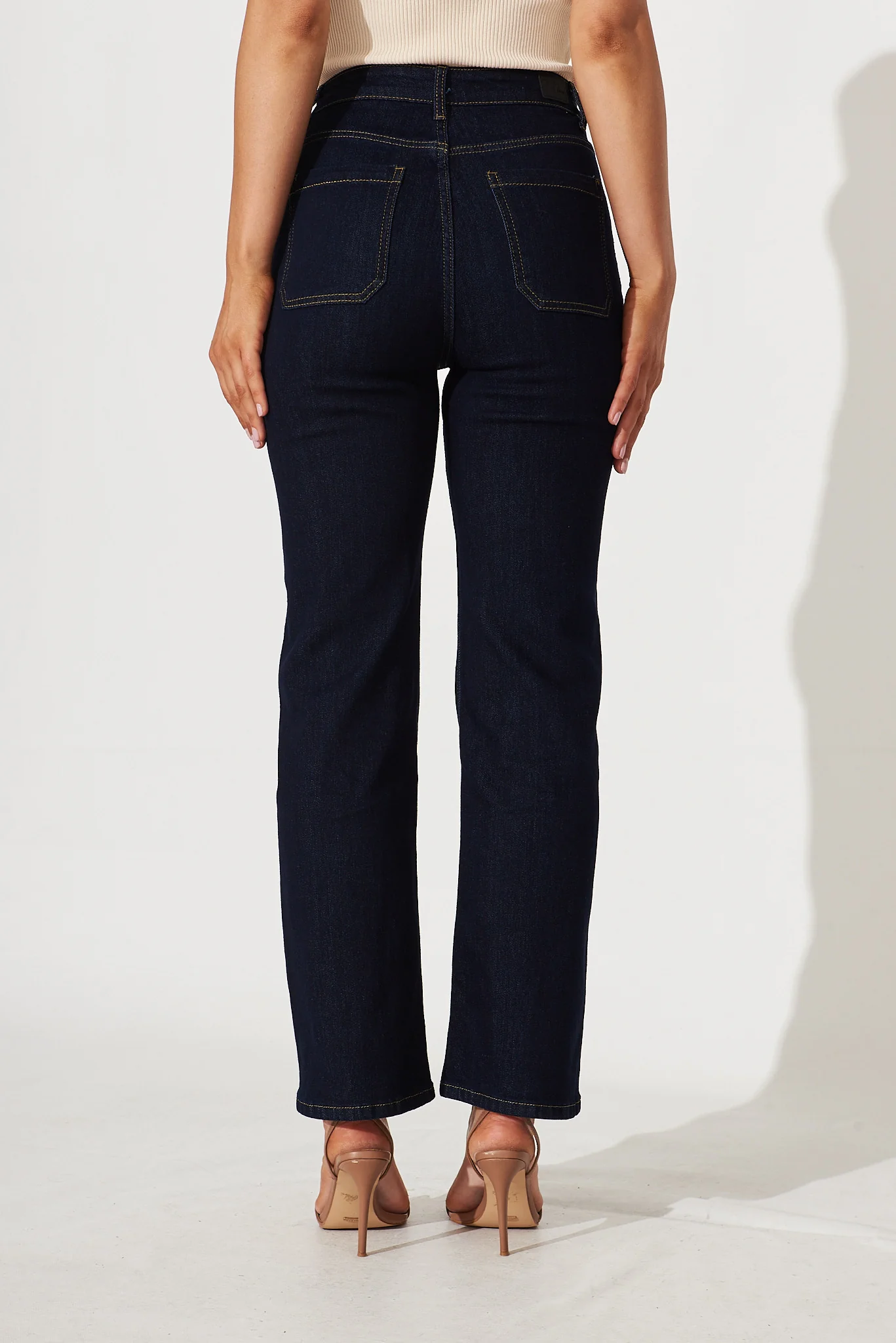 Atwood High Rise Relaxed Leg Jean In Dark Blue Denim - Image 3
