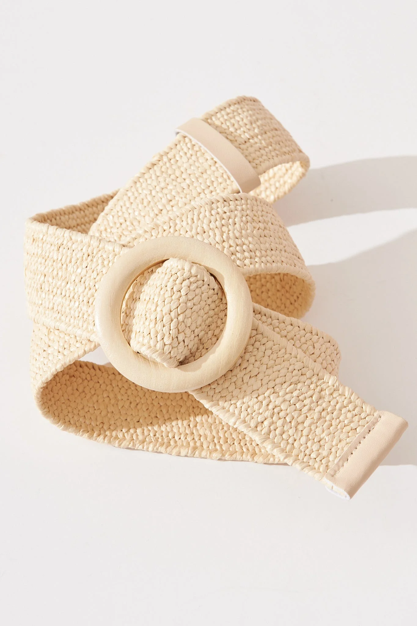 August + Delilah Eve Woven Belt In Beige