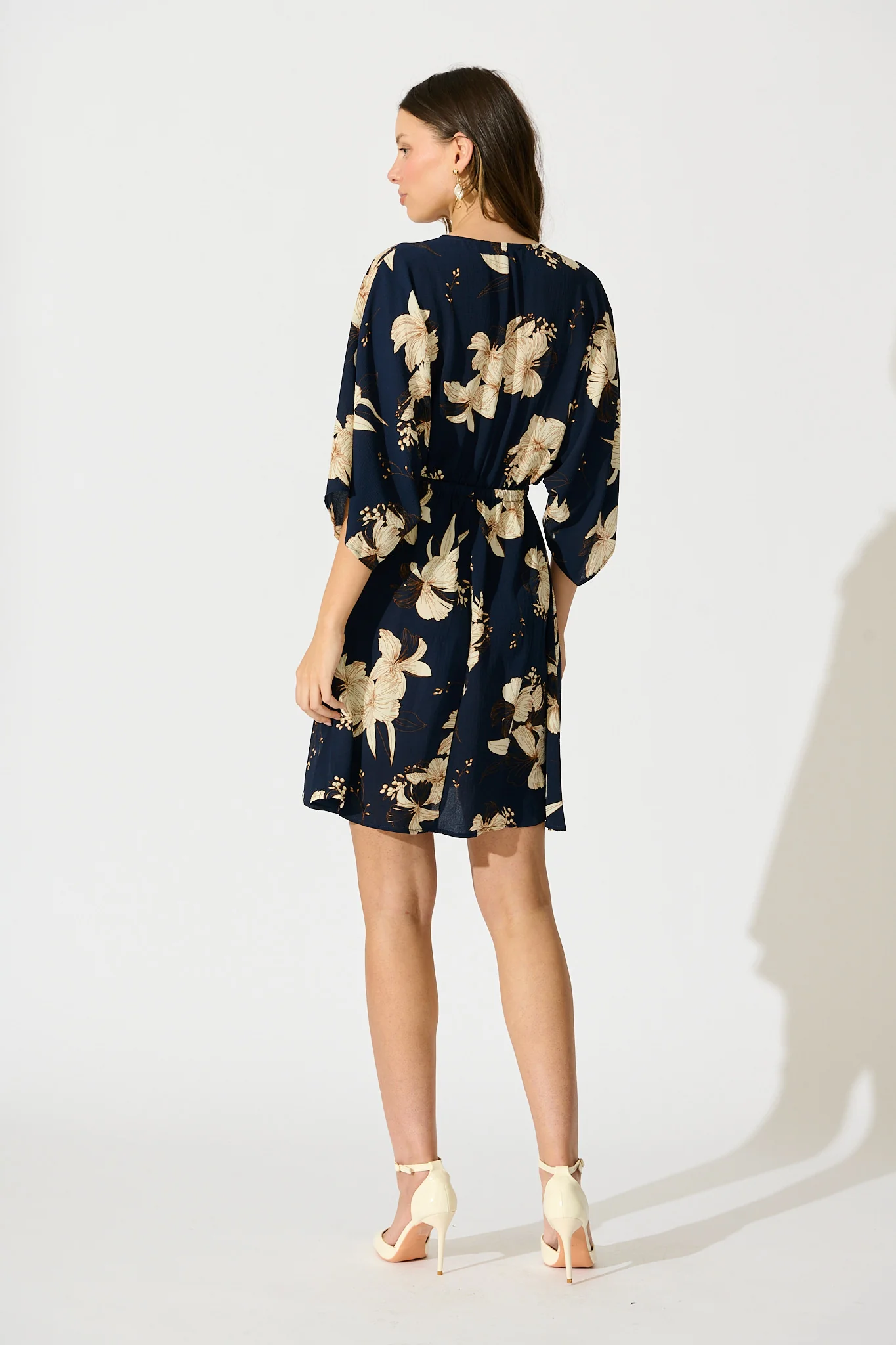 Ava Dress in Navy with Cream Floral - Image 4