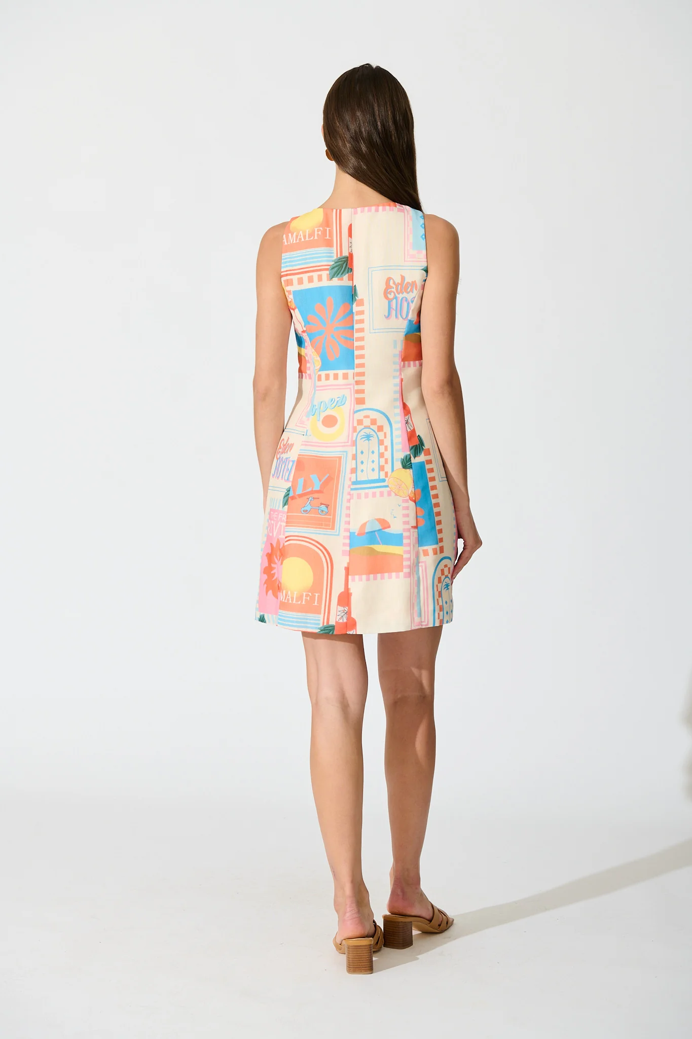 Avelina Dress in Multi Patchwork Lemon Print - Image 4